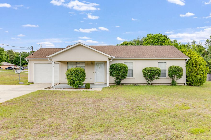 This affordable home is centrally located with convenient access to the interstate and shopping. It's on a large corner lot on a cul-de-sac in a small subdivision. The home has a eat-in kitchen, 3 bedrooms, 2 baths, attached garage, fireplace, and a yard building for storage. No HOA.