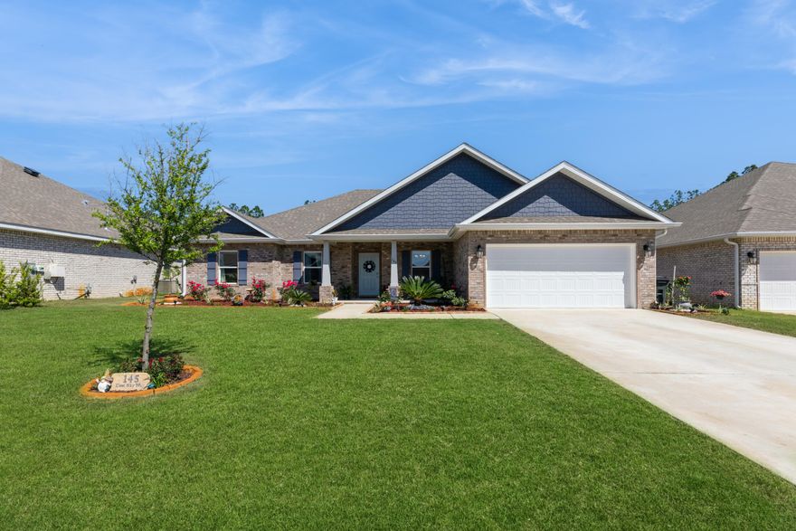 4.25% VA Assumable Loan to qualified VA eligible buyers using their own entitlements. Welcome to this spacious 4 bedroom, 3 full bath newly built home in the recently completed Parkview neighborhood of Hammock Bay! Upon entering the home from the expansive covered front porch, one of the first notable features is the beautiful wide plank luxury vinyl flooring spanning throughout all main living areas. Homeowners have the option of entertaining guests in the formal dining room or keep it casual by hosting in the open kitchen/breakfast nook that overlooks the spacious family room and private backyard with full pond views and a gorgeous tree-line in the background. The owners retreat creates a space for rest and rejuvenation away from the other living spaces in the home.