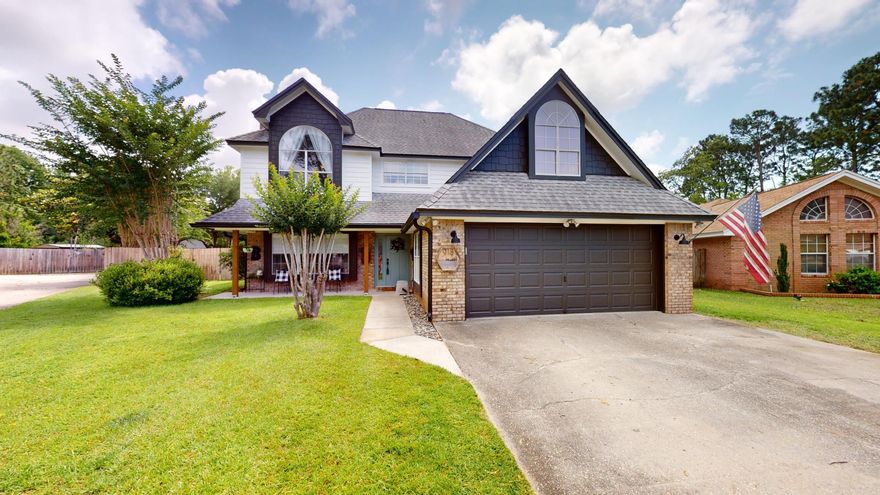 Beautiful 2607sf Pool Home w/3BR & 2.5BA + TWO Bonus Rooms! Located on a Quiet .37 Acre Cul-de-Sac lot in Central Fort Walton Beach - Conveniently close to Bases, Beaches and Shopping!  A lovely blend of modern and traditional design!  At the entrance, there is a Foyer with Closet and a half bath for guests. The Large Living room features a wood-burning fireplace and opens to the bright Florida/Bonus Room - perfect for a game or craft room!  The Kitchen has Wood cabinets, Granite Countertops, Breakfast Bar, Separate Breakfast Nook, Pantry and Newer Appliances.  The Spacious Formal Dining Room is currently used as an office and will fit a large dining set. The Laundry Room has cabinets and leads to the 2 Car Garage.  Upstairs, there is a Loft, Bonus Room, 3 Bedrooms and 2 Full Baths.