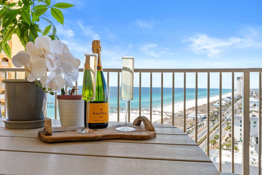 Welcome to your luxury beachside escape at 15928 Front Beach Road, Unit 1402, located in the newly constructed Calypso Tower III in sunny Panama City Beach. This spacious 3-bedroom, 2-bathroom condo offers 1,563 square feet with views of the gorgeous white sand and stunning turquoise green waters known as the Emerald Coast. Step out onto your large private balcony to enjoy the ocean breeze and coastal views by day or the lights of the pier and fireworks at night. Relax in the bright and airy living area, with floor to ceiling windows letting in plenty of natural light. The open layout features coastal design with a touch of elegance. The kitchen is equipped for all your cooking needs, equipped with a breakfast bar, stainless appliances and tile backsplash. The primary bedroom also enjoys the stunning views of the coastline and offers a peaceful retreat with an ensuite bathroom featuring a double sink and beautifully tiled walk-in shower. Two additional bedrooms provide plenty of room for guests or flexible use. The convenience of an in-unit laundry room with washer/dryer and storage is much appreciated. Elevators and parking garage add to the convenience found at Calypso Tower III, which is also located in the heart of Pier Park and all the surrounding dining, shopping and entertainment the area has to offer. Walking distance to the newest state of the art attractions like Top Golf & Dolly Parton's Pirate Dinner Theatre.
Enjoy a range of great amenities, including a resort style pool with Tiki Bar, hot tub, easy beach access, fitness center, outdoor firepits, and security. This condo is your ticket to relaxed coastal living. Come see Calypso III Unit 1402 for yourself and make it your new home or investment property.

