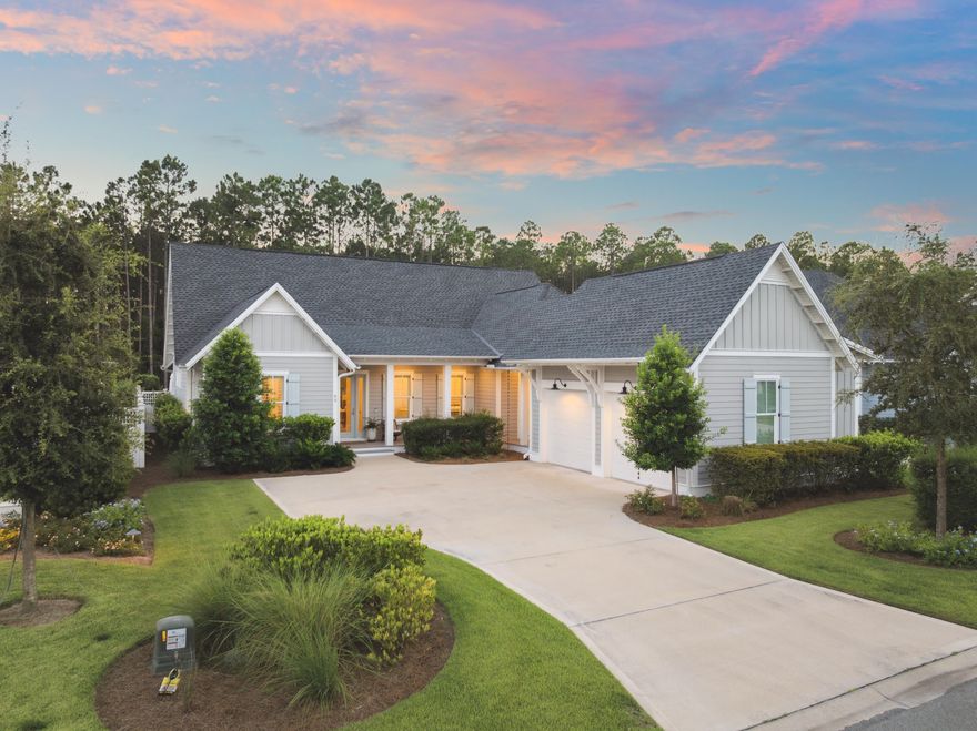 Located on a quiet cul-de-sac in the coveted Greenway phase of Watersound Origins, 43 Rosecourt Street is a stunning single-level home built by Huff Homes, offering the perfect blend of function, privacy, and refined coastal design. The thoughtfully crafted Hawthorne plan features 4 bedrooms, 4.5 baths, and a dedicated office, with a smart layout placing two bedroom suites on each wing of the home for optimal space and comfort. A private courtyard-style driveway leads to the detached two-car garage, connected by a covered breezeway and equipped with high ceilings and pull-down attic storage. Step inside to 10-foot ceilings, custom shiplap details, wide-plank Medallion wood flooring, quartz countertops, and designer finishes throughout. The gourmet kitchen is outfitted with top-tier appliances including a 36" Wolf range, Liebherr refrigerator, Asko dishwasher, microwave drawer, and under-cabinet lighting, creating a true chef's space with timeless appeal.

Glass folding doors open to a spacious covered veranda and beautifully landscaped backyard, where a heated saltwater pool and spa take center stage. Surrounded by lush greenery and enhanced with PebbleTec finish, custom tile, upgraded landscaping, artificial turf, and copper rain chains, this private outdoor retreat is ideal for entertaining or quiet relaxation.

Additional highlights include Phillip Jeffries designer wallpaper, custom motorized screens, 4" plantation shutters, woven lined shades, and upgraded Palacek light fixtures. Every inch of this home has been carefully curated, with designer furnishings available for purchase separately.

Residents of Watersound Origins enjoy access to a suite of world-class amenities including the Village Commons pool, fitness center, tennis and pickleball courts, miles of nature trails, and unlimited golf at The Origins Course. The new Watersound Town Centercomplete with Publix, restaurants, medical offices, and a weekly farmers marketadds unmatched convenience just moments from your door.

This home is a rare find in one of South Walton's most desirable communities, where style, quality, and lifestyle meet.