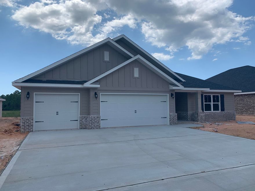 *Anticipated Completion Date Approximately 9 Months * ALL COLORS & OPTIONS HAVE BEEN SELECTED BY THE BUILDER * BUILDER SAYS NO CHANGES OR ADD ONS * Color Selection Samples Can Be Viewed By APPT ONLY.*Master Suite with Zero Entry Tile Walk in Shower *Soaking Tub in Master Bath  *4 Bedrooms *2 Bonus/Flex Rooms *Open Floor plan *3 Full Baths * 3 Car Garage *Attic access with pull down stairs* Lot is 1/2 acre on sewer * Covered Entry * Tile in Wet Areas * Mohawk Carpet in Bedrooms/ Flex Rooms & Family Room *Kitchen has large Walk in Pantry *Double Trey Ceilings in Master Bedroom & Family Room *Granite Kitchen Countertops & Large Island *White cabinets *Stainless Steel Appliances *E-glass Windows  *Hurricane Fabric Shields included *1/2/10 Warranty plan. **AGENTS SEE DOCS***