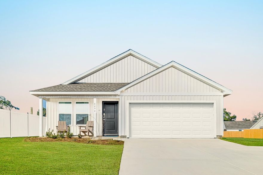 The Newlin floorplan offers 3 bedrooms, 2 bathrooms, and 1,474 square feet of thoughtfully designed living space. Inside, you'll find a bright, open-concept layout featuring a spacious family room and dining area, along with a beautifully appointed kitchen complete with quartz countertops, white shaker-style cabinets, stainless steel appliances, and a pantry for extra storage. The owner's suite includes a large walk-in tile shower and an extra-large walk-in closet, providing both comfort and functionality. Additional highlights include a 2-car garage and a durable, low-maintenance Hardie Board exterior.