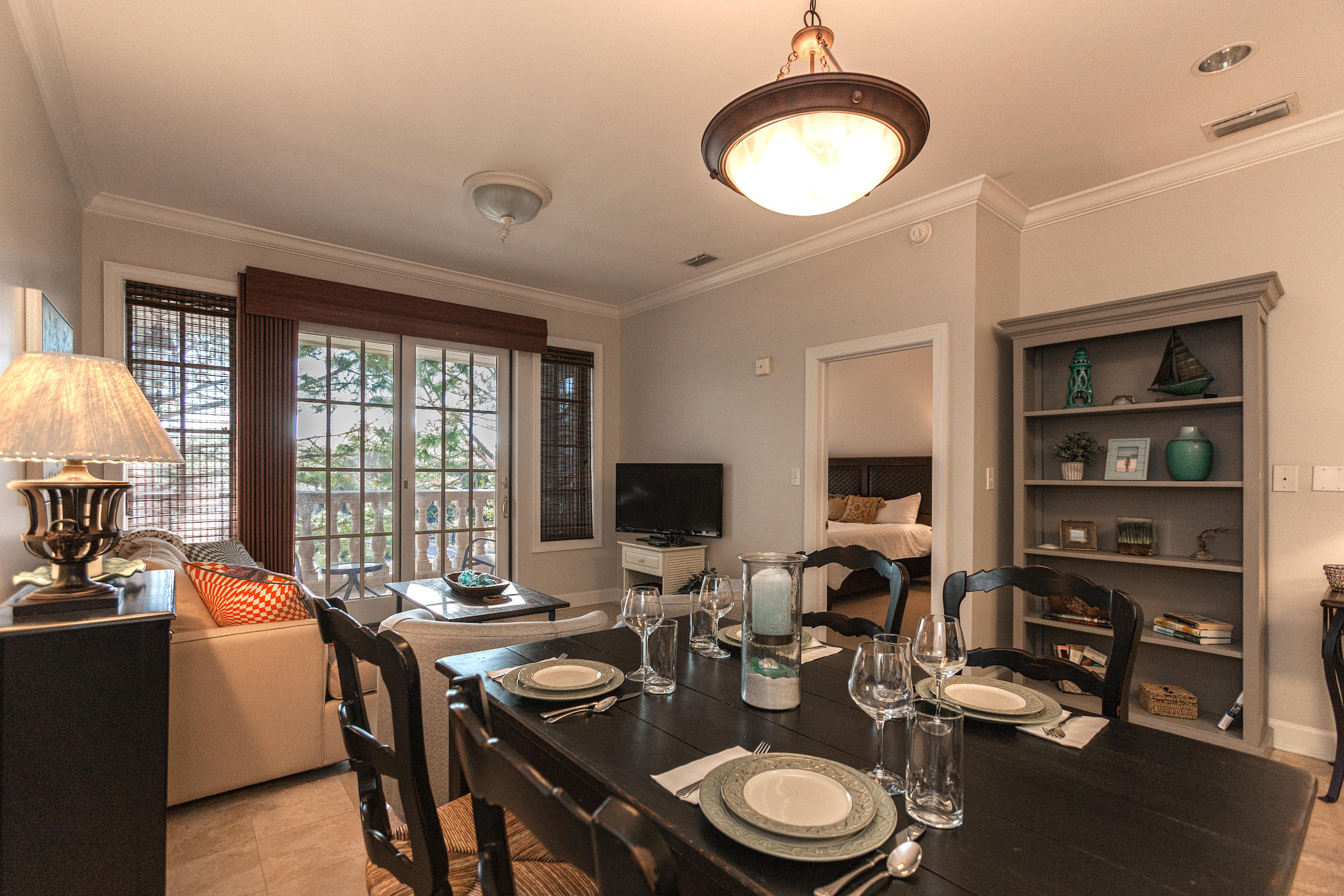 Exceptional value on this three bedroom condo neatly slotted between Rosemary Beach and Alys Beach. Ideally suited as a vacation home, rental income generator, or permanent residence, it features an open-plan living room and ten-foot ceilings that comes fully furnished. Open the door to the balcony for gentle sea breezes, or sit outdoors with a book and enjoy the serene beauty of 30A and evening sunsets. The generous master suite features double vanities, garden tub, separate walk-in shower and direct access to the balcony. The Village of South Walton is maintained to the highest standards. The community includes a lap pool, community pool, deeded beach access and a seasonal tram service make it easy to park your car and enjoy a healthy eco-friendly lifestyle. Casual and fine dining are right at your door step or just a short distance away--the perfect excuse for enjoying a stroll or bike ride through the local neighborhood. The town center also offers dining, coffee shop, market, bike & surf rentals, and boutique shops without leaving the resort. Check out the open-air markets on the weekends and enjoy live music and entertainment.
Call today to schedule a viewing.
Buyer should verify all data and dimensions.