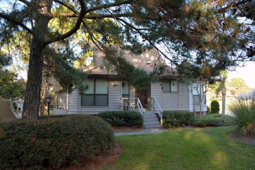 This adorable cottage in the fairways has wonderful golf course, lake and bay views. It is the last Fairways before going into the Cove on the Bay and has the same views as the Cove. The home has been totally renovated with tile floors in the living areas and hardwood in the bedrooms. The kitchen has granite countertops and new appliances. Both of the bathrooms have been totally renovated with new cabinetry and travertine in the showers. The living area is very open and good for entertaining. There is a large laundry room with storage space. There is also an outside storage shed. If you are looking for the perfect vacation spot with fabulous views you just found it. The large deck is the perfect place to sit an enjoy the golfers go by or watch the boaters on the bay. GOLF CART CONVEYS