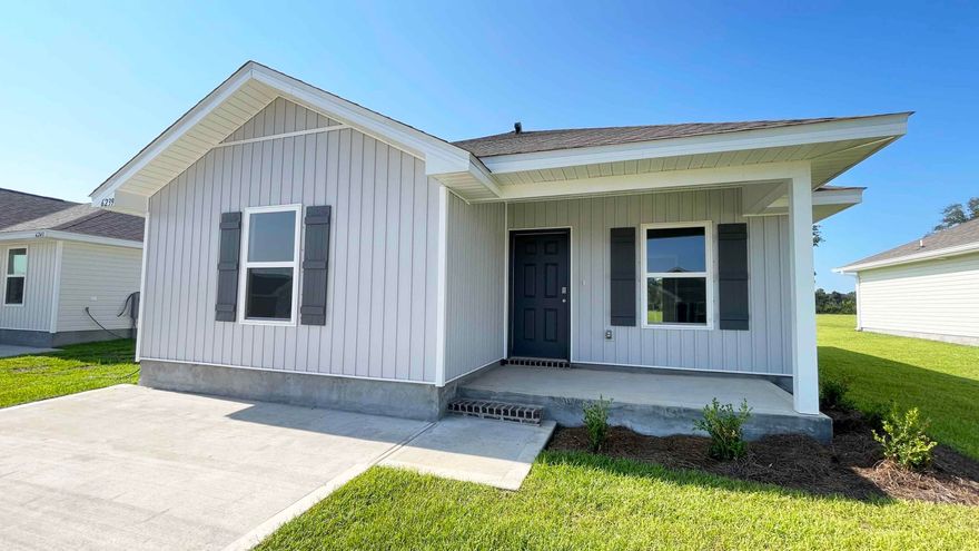 ALMOST MOVE IN READY! The charming Rivers Cove community offers residents use of it's gorgeous Community Pool, Community Room and Playground.  The new Allanton plan is a cozy cottage style home with no wasted space, a desirable open design for relaxed living. Easy care beautiful wood look flooring, delightful kitchen with stainless appliances, quiet dishwasher, smooth top range, built in microwave and pantry. Also included is Fabric hurricane door/window protection and a Smart Home 'Connect' system with several convenient Smart Home Devices.  MUST SEE.