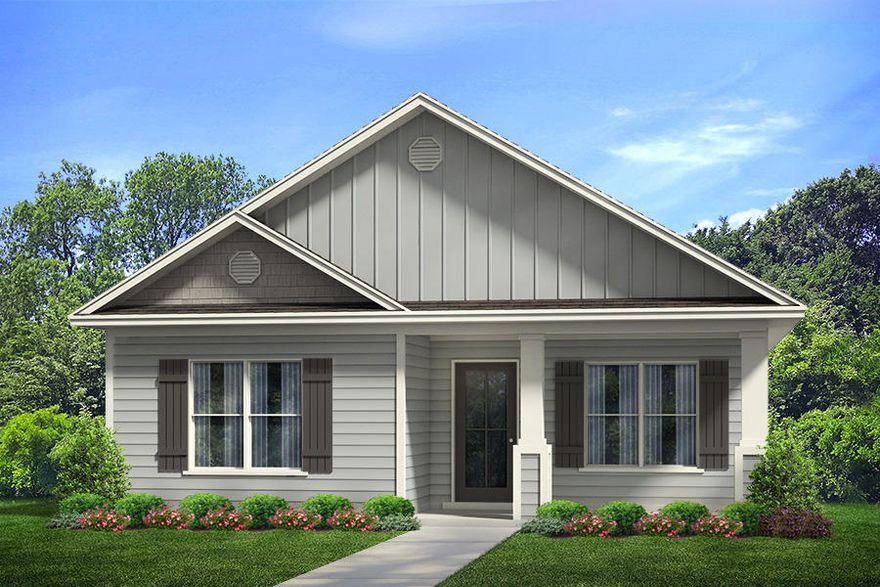 Closing cost incentive provided using builders preferred lender.The Porter plan has 3 bedrooms, 2 bathrooms and a two car garage. Very Open Floorplan. Large Island in kitchen. Separate Tub and 5ft fiberglass Shower in Master Bath. Luxury Vinyl Plank Flooring in all rooms except bedrooms.Monthly HOA fees of $ 293 INCLUDE: Over 200 Cable channels, Access to all pools, 24hour gym, Clubhouse, Movie Theatre, Tennis and Basketball Court, Playground, Bay Club with Fishing Pier. HOA in Schooner Landing also INCLUDES a full landscaping program. Every Yard is Maintained- Cut, fertilized, mulched, irrigation included.