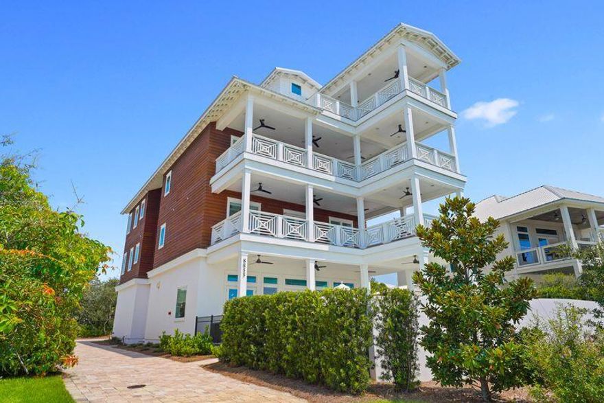 Introducing a newly designed coastal luxury retreat offering nearly 7000 sq ft of thoughtfully curated living space. This home has been redesigned to truly maximize all living and sleeping spaces - with the new additions of a gaming area and 2 bunk bedrooms.  Situated in the heart of 30A, this property blends modern elegance, high-end furnishings, and a design that maximizes both gathering areas and sleeping accommodations--making it ideal for family retreats and very strong rental performance. This 8-bedroom residence features 6 private ensuite bedrooms for ultimate comfort, along with 2 newly designed custom bunk rooms that optimize sleeping capacity without sacrificing style. Multiple living areasincluding a grand main living room, secondary den, and a game roomprovide ample space for relaxation and entertainment. A dedicated office/workout room ensures flexibility for today's lifestyle needs.

The gourmet kitchen, appointed with luxury appliances and premium finishes, flows seamlessly into the main living area, creating the perfect setting for hosting large groups. Spa-inspired bathrooms throughout the home are finished with modern touches that elevate everyday living.

The outdoor spaces are equally impressive, with a resort-style pool and spa, multiple sun decks, and three expansive Gulf-view balconies designed to capture breathtaking sunsets. A long private driveway and generous parking add convenience for owners and guests alike.

Deeded beach access just steps away ensures the sugar-white sands and emerald waters of the Gulf are always within reach.

Perfectly positioned, the property is minutes from Alys Beach, Rosemary Beach, and Inlet Beach, offering world-class dining, boutique shopping, and the sought-after 30A lifestyle.

Already established as one of the premier new luxury rentals on 30A, this home comes with an exceptional investment opportunity: the current owner is offering to assist with property management for the first year at a reduced percentage, creating a seamless turn-key experience.

With its unmatched size, prime location, high-end furnishings, and exceptional income potential, this residence stands apart as The Crown Jewel of 30A.
