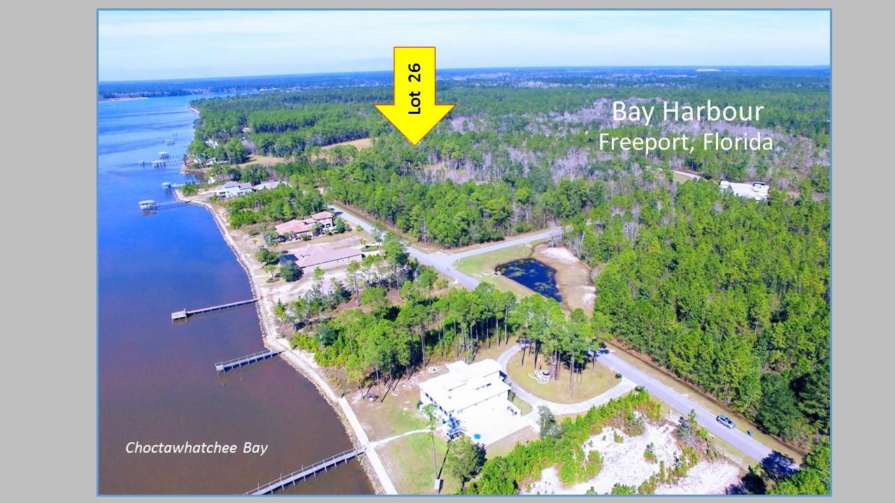 Bay Harbour Custom Build Site Available! Nearly an acre with potential view of Choctawhatchee Bay, Low HOA fees, low taxes. This is one of the largest lots in Bay Harbour, Freeport, Florida's premier Bay Front neighborhood. Privacy on three sides and adjacent to greenspace upon which nothing shall be built. Enjoy the Bay and amenities with privacy and room to breathe. Custom homes are currently under construction with more upcoming. Don't miss your chance to own this premier lot! A boardwalk to the bay and secure storage for your boat, RV, four wheelers and more. Enjoy tennis, fishing, hiking trails and bay breezes in this meticulously maintained neighborhood. Once you see Bay Harbour you will understand why Freeport is one of Northwest Florida's fastest growing communities.