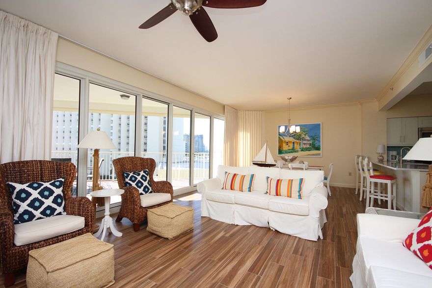 This LOWEST priced unit in the Tides with gulf views is a MUST SEE and ready for you to begin making memories! It has been completely updated and beautifully furnished in a coastal dcor and, as a non-rental, has been maintained in pristine condition. The gorgeous kitchen has been upgraded with white quartz counter tops, upgraded cabinets, a glass tile backslash in a coastal blue, and stainless steel appliances. Both bathrooms feature granite counter tops, upgraded cabinets, and upgraded fixtures and mirrors. Other appointments include the popular new hardwood look tile flooring in all living areas, kitchen and guest bath and crown molding throughout. Complementing this stunning interior, this unit features an open floor plan and a spacious 400sf balcony perfect for entertaining..or relaxing after a long day at the beach or pool. Do not miss this great opportunity to own in a gated, 52 acre, world class tennis resort offering owners and guests 600' of beach frontage, gulfside pool, tiki bar, Blue Dunes Grill, fitness, 14 tennis courts, basketball, shuffleboard, racquetball, and so much more! TOPS'L is also convenient to superb dining at Grand Boulevard and The Village of Baytowne Wharf at Sandestin, shopping, golf, and healthcare. Come enjoy the resort lifestyle TOPS'L has to offer!