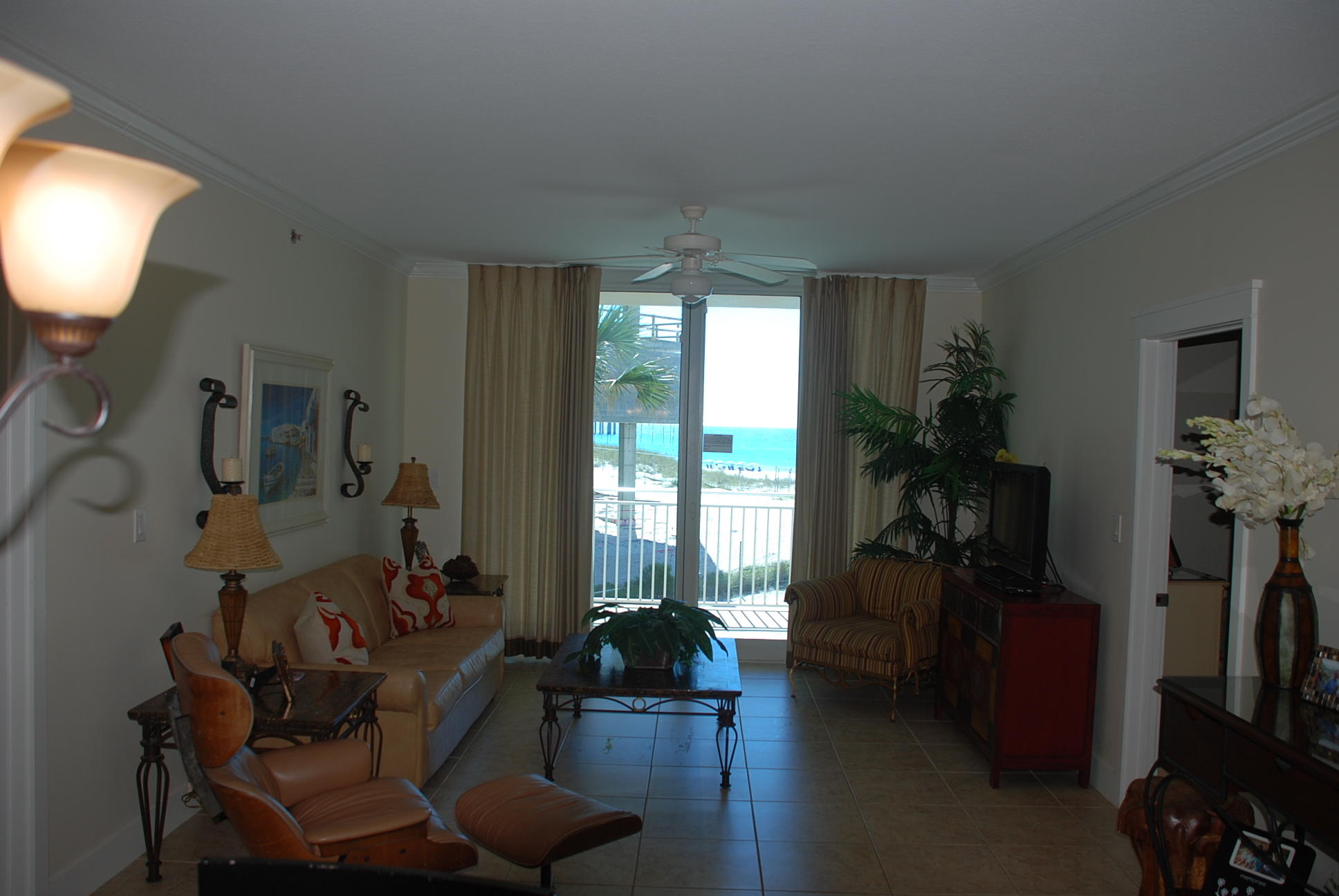 Peace and quiet yet in the middle of the place to be. East end unit with unobstructed views of the gulf, conveniently located on the second floor. Never wait on elevators with direct access to pool, beach and garage. Waterscape is truly a destination. 2 pools, lazy river, kids pool, pool concessions, state of the art work out facility, directly on the beach and much more. Shopping and many restaurants located with walking distance. 2Br, 2 1/2 Baths, Bunk Room, Dining Area, owners closet, separate storage, pantry - Master Bedroom with direct balcony access, gulf views, double vanity, separate shower, large roman tub. Guest Bedroom accesses balcony with gulf views. Extremely well furnished and maintained.