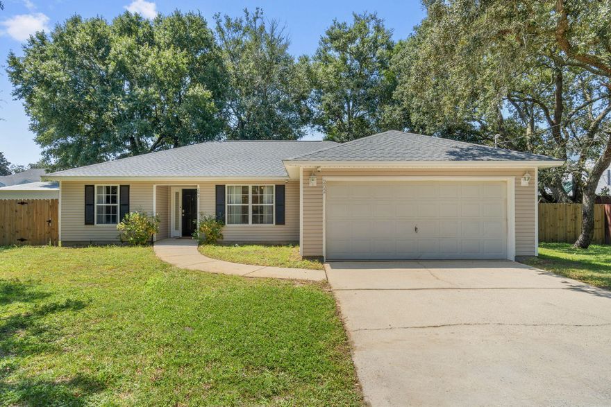 Welcome home to this move in ready 4 bedroom, 2 bath recently renovated home in the heart of Fort Walton Beach. Conveniently nestled near shopping, restaurants, and between Hurlburt Field and Eglin AFB you're going love this location here on the Emerald Coast! Have peace of mind with a 2022 roof, 2020 water heater, 2020 HVAC system, 2022 kitchen appliances, as well as a whole home Generac generator. Enter inside and you'll love the soaring tall ceilings, large windows, and the luxury vinyl plank flooring that extends all throughout the house. Renovated in 2022 enjoy a kitchen with all new white cabinetry and granite countertops open to the eat in kitchen area and spacious living room. The owner's suite is a fantastic space with a trey ceiling, large walk in closet, and ensuite with a huge