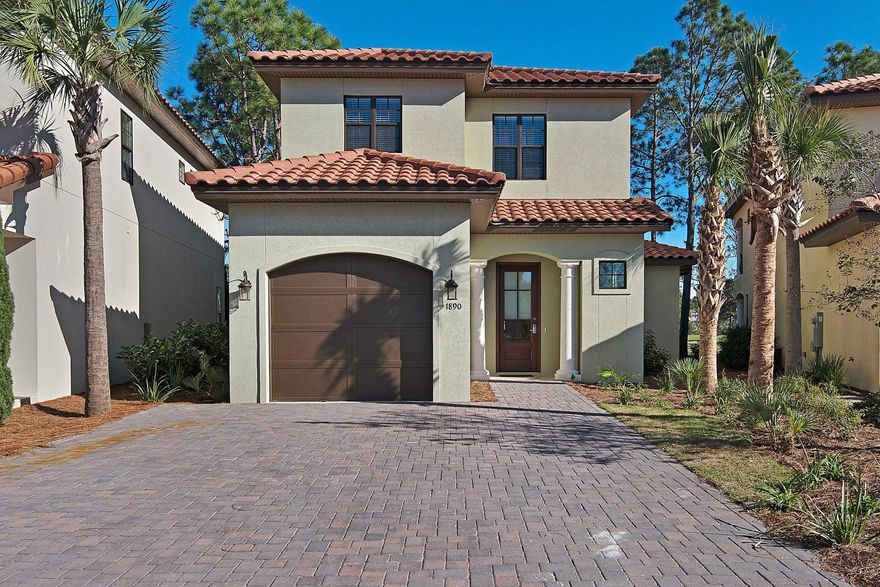 Brand new 4 Bedroom 4 1/2 bath home on the golf course with water views in Villa Lago. A rare FIRST FLOOR Master Bedroom and a second Master Suite on the 2nd floor. Hardwood flooring throughout, many upgrades in the kitchen, quartz countertops. The master bedroom has 2 large walk in closets a trayed ceiling and the floors in the bathroom and the closet are heated!! Home is being sold unfurnished but furniture and 2 New Golf Carts can be purchased at a price of $760,000. The view from the large screened back porch and the upstairs balcony is awesome. Each bedroom has its own bath. Villa Lago is close to everything Sandestin has to offer. A short walk to the marina,tennis,golf,and The Village of Baytowne Wharf. This neighborhood has a community pool and clubhouse.