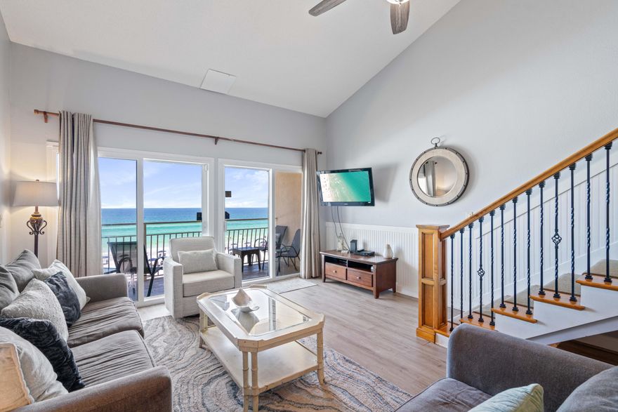 Welcome to your Gulf-front getaway at Crystal Sands! This beautifully updated 2-bedroom, 2-bathroom condo with a versatile bonus room is ideally located in the heart of Destin on Scenic Highway 98. With $75,000 in gross rental income in 2024, and a solid 2025 calendar, this property is a true turn-key investment opportunity. Step onto your private balcony and soak in unobstructed views of the Gulf of Mexico. With deeded beach access just steps away, you're never far from the sugar-white sands and emerald waters that make Destin famous. Inside, the reconfigured kitchen and dining area offer a more open, spacious feel, perfect for hosting guests or simply relaxing after a day at the beach. The kitchen features stainless steel appliances and flows seamlessly into the main living space... tile flooring throughout. The upstairs loft bedroom includes a full bathroom and closet, while the bonus room offers the flexibility to serve as a third sleeping areamaximizing guest accommodations and rental income potential. Crystal Sands features a community pool and a fantastic location near Destin's top dining, shopping, and entertainment. Whether you're looking for a vacation home or an income-generating property, this Gulf-front gem checks all the boxes. Don't miss your chance to own a piece of paradise