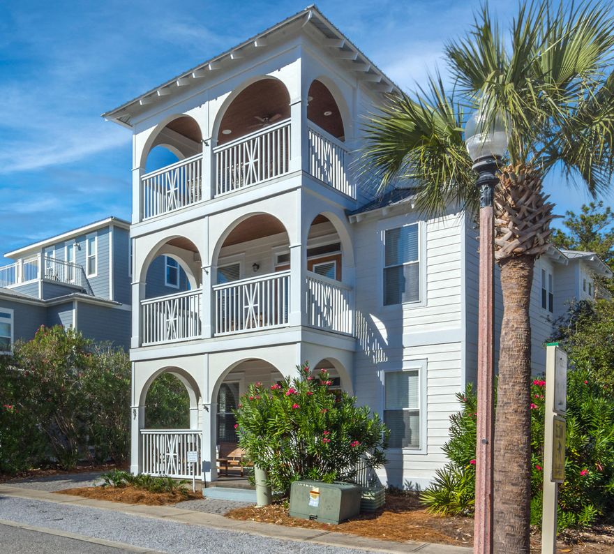 Newly remodeled luxury home with prime location in Seacrest Beach! Under 5 min walk to Rosemary, Seacrest Pools, Alys Beach, Private deeded beach access, Seacrest Pavilion and restaurant/shops. There is also a free tram to the pools and beach access with a stop right in front of the house. This spacious 4BD/3.5BA home comfortably sleeps 15 people. Updates include new interior and exterior paint, new 2nd/3rd floor HVAC unit, new oversized washer & dryer set, new Bosch dishwasher, new Kitchenaid microwave range vent, all-new bathroom lighting, four new queen beds, living room sofa & chairs and outdoor dining set. The interior features include abundant (see more) natural light, scored concrete floors, hardwood floors, granite kitchen counters and stainless steel appliances. The exterior has an expansive deck with grilling area overlooking a beautiful green space and a quiet park offering exceptional privacy. Community boasts a 378,000-gallon pool and over 1.35 miles of shaded walking trails.