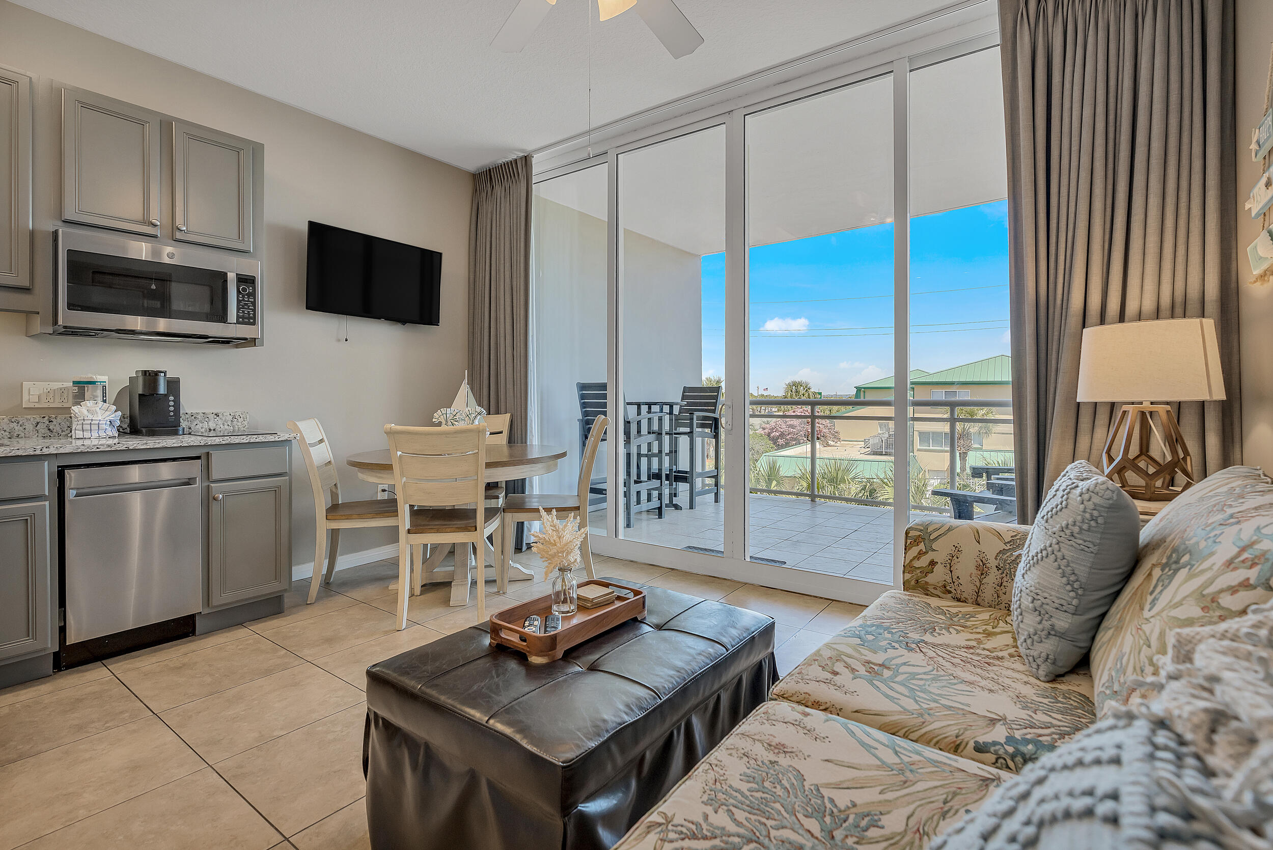 Gross rental income YTD is $33,800! RENOVATED STUDIO AT DESTIN WEST on the gulf side. This condo is located very conveniently to pool, beach, parking and the resort's walkover to the bay side for additional pool and fun activities. Totally renovated kitchen with granite and new appliances, washer/dryer combo, new furniture, sleeping 5. The balcony is oversized and a great place to relax after a fun day on the beach/pool. This is a great investment with many reservations on the books already. Destin West is conveniently located close to the Emerald Coast Convention Center which hosts many events supplying renters for this complex all year long. Also, within walking distance to the Boardwalk, Gulfarium, Island Pier, restaurants, bars, shops, watersports & much more. Other amenities at Destin West include exercise room, a lazy river & two private heated swimming pools - a zero-entry pool & a large heated pool with a fun waterfall.