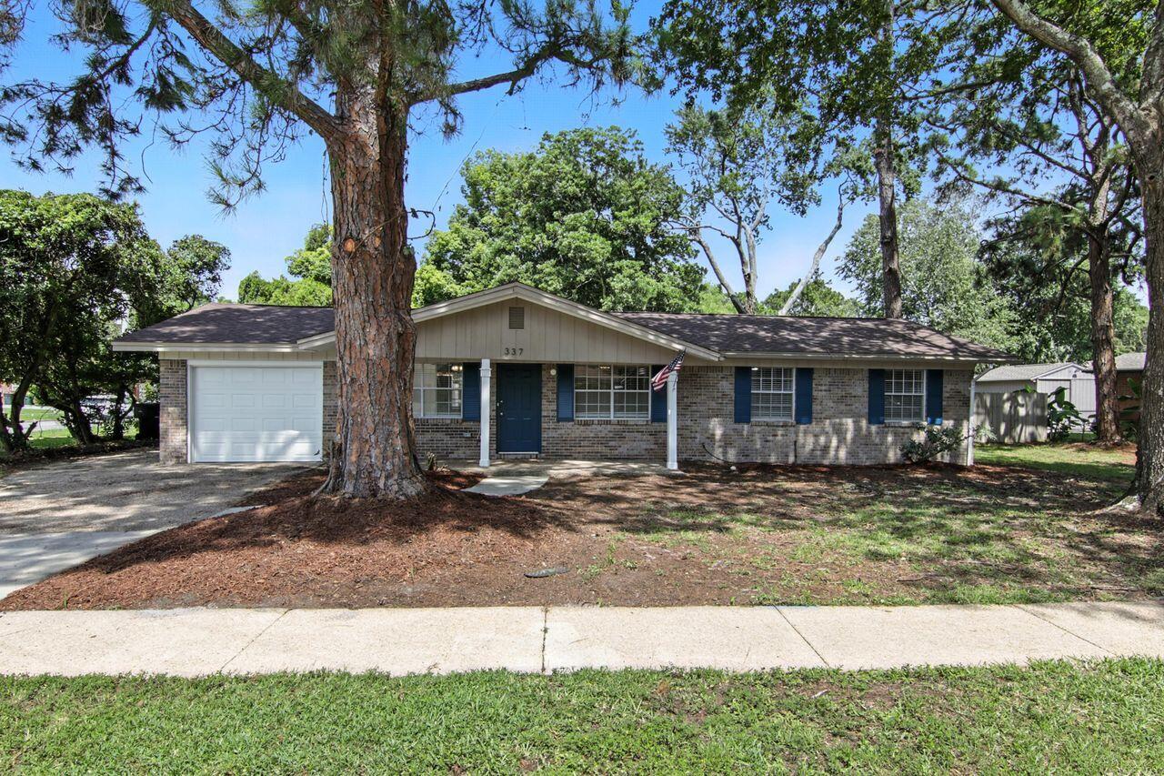 This updated 4-bedroom, 2-bath home sits on a spacious corner lot in Fort Walton Beach. Recent improvements done in 2020 include a new roof, HVAC system, Water Heater and Copper Re-wire. Fresh interior paint throughout, and exterior updates like a newly painted front door and shutters that boost curb appeal. Inside, you'll find stylish tiled showers in both the primary and guest bathrooms, offering a touch of modern comfort. Step outside to a fenced backyard with an in-ground pool--ready for your personal touch--creating a space with great potential for relaxing or entertaining. Located in an established, sidewalk-lined neighborhood, this home offers both comfort and convenience. Minutes from military bases, beaches, and everyday amenties, this home offers both comfort and accessibility.