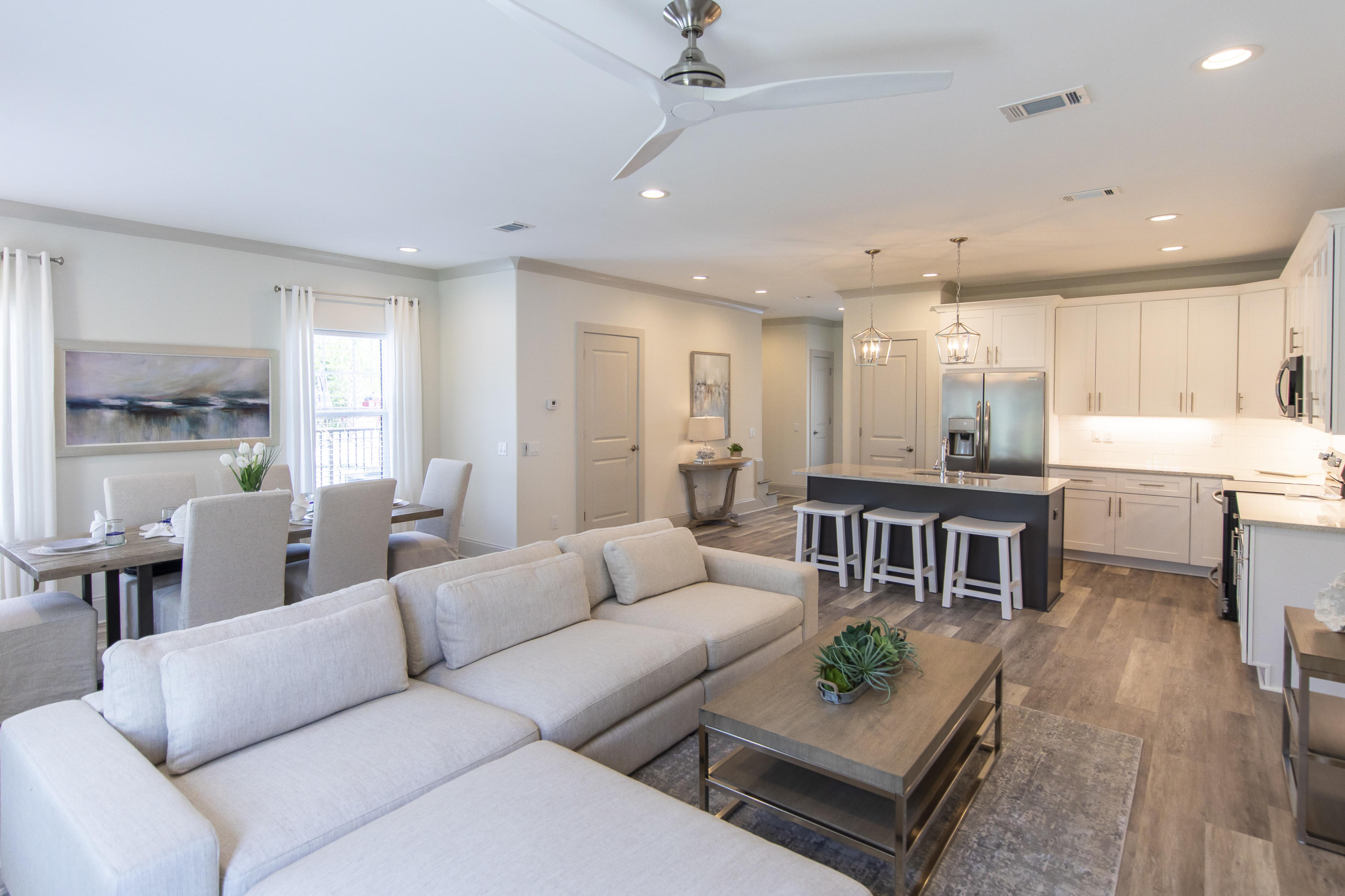 Brand new quality built townhome by one of the area's best builders, Cole Construction & Development! Heron Crossing is located on the West end, and on the South side of Scenic 30A! This small and quiet subdivision consists of detached single family homes as well as townhomes with a private community pool. Each unit has many upgrades such as 9 foot ceilings on both levels, quartz countertops, stainless steel appliances, upgraded lighting, crown molding in all rooms, ceiling fans, large master walk in closet, a coat closet, 2 linen closets, a pantry and the HOA fee of only $205 per month includes the pool, yard maintenance, and the roof and painting reserves! Located literally RIGHT NEXT DOOR TO Topsail Hill State Park you have beach access right outside your door! Topsail Hill State Park