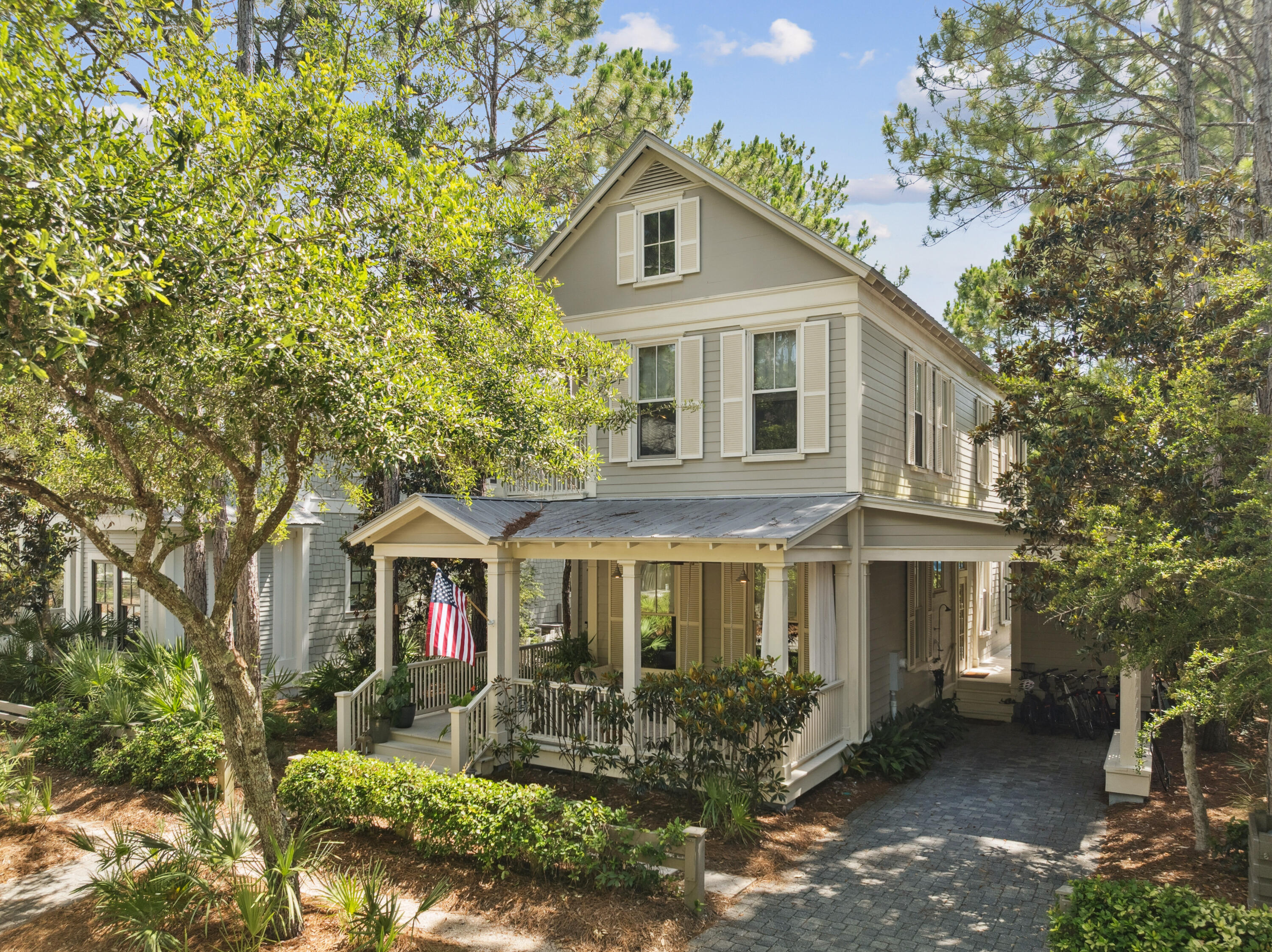 This Unique updated Watercolor home was custom designed by Historical Concepts and features 3 large bedrooms with En Suite baths, an inviting open concept layout ideal for entertaining, an updated kitchen with Thermador Appliances. Wood flooring, Shiplap Walls & Crown Molding throughout and multiple covered porches. The OVERSIZED backyard is spacious enough to add a pool and carriage home. The Preserve area behind the home offers serene views from every window. are serene of the Preserve area behind the home. A side deck has a Summer Kitchen and is great for entertaining. Nearest to the very popular Camp Watercolor. Offered mostly furnished! Enjoy great amenities including the Watercolor Beach Club, multiple community pools,nature trails & easy access to Western Lake, Seaside & all of 3
