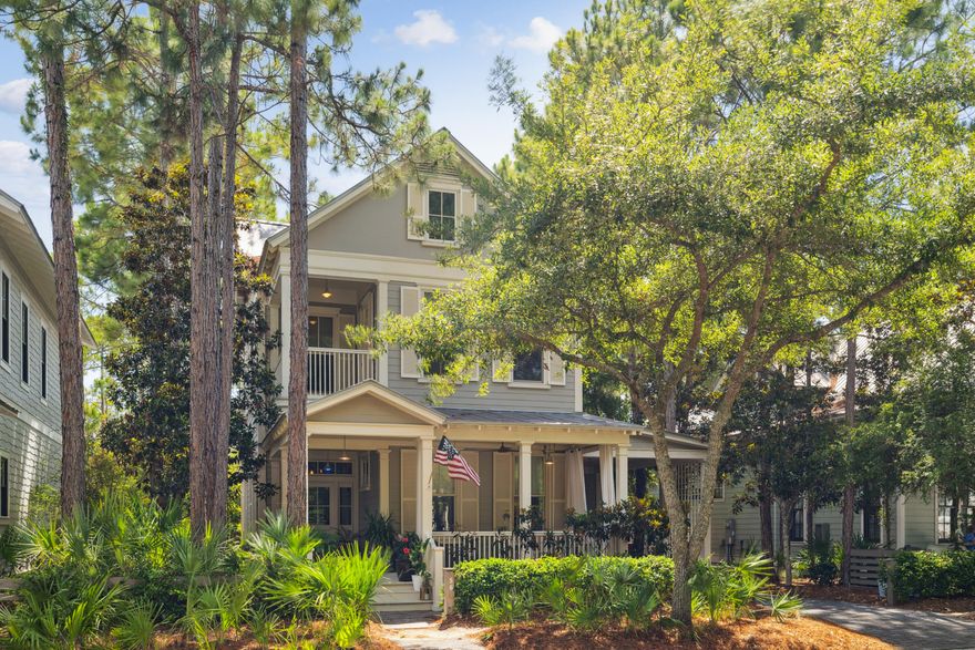 Walk to Camp Watercolor! Inviting and updated Watercolor 3 bedroom with a master bedroom upstairs and upstairs that needs to be seen! Shiplap and pecky cypress are just some of many design features that will win you over. En Suite baths, an inviting open concept layout ideal for entertaining, an updated kitchen with Thermador Appliances,Wood flooring, natural light and Crown Molding throughout.  OVERSIZED backyard is spacious enough to add a pool and carriage home. The Preserve area behind the home offers serene views from every window. A Summer Kitchen and is great for entertaining. Nearest to the very popular Camp Watercolor. Offered mostly furnished! Enjoy great amenities including the Watercolor Beach Club, multiple community pools,nature trails & easy access to Western Lake,Seaside Watercolor's Gulf front pools and Camp Watercolor are 30a's best amenities and make for great rental opportunities. Ask to see our rental projection numbers.