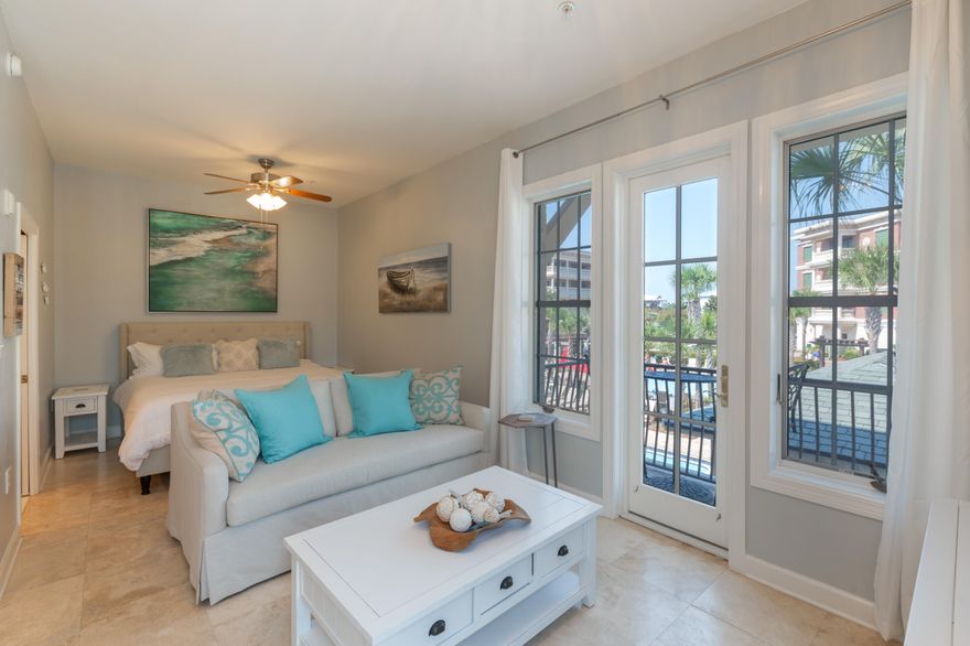 NEW PHOTOS UP 02/15!Condo is located on the 2nd floor of the H Building in the resort and is only minutes away from the beach.Our unit sleeps 4. It has a King Size bed and a sleeper sofa that can sleep 2. This is a corner unit with 2 balconies. One of the balconies overlooks the beautiful pools.The unit has been completely renovated.