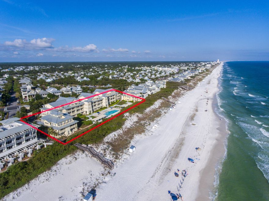 Located in the luxury beach community of WaterColor, this gorgeous two story Gulf front condominium offers panoramic views of the Gulf of Mexico from almost every room in the home. With a desirable location just -1/4 mile from Seaside, an expansive open layout and plentiful outdoor space, it's easy to see why this condo is truly a must-see. The spacious kitchen with a breakfast bar and dining area flow seamlessly into a large living area which offers views of the Gulf framed by French doors leading to a covered balcony. This condo is ideally suited to serve as a second home or rental property. In addition to stunning views of the beach, this home features terraces overlooking a private swimming pool. With its close proximity to the WaterColor Inn and the WaterColor Beach Club, owners and guests can easily access both amenities as well as local boutiques and eateries. 

