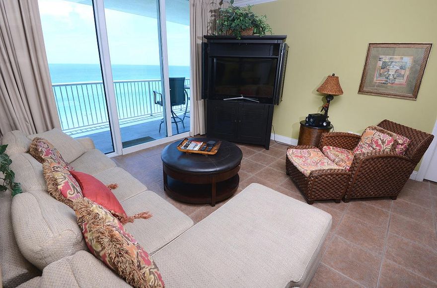 Motivated seller. Palazzo is easily one of Panama City Beach's most luxurious condominiums, and unit #302 effortlessly reflects the upscale, refined style of the 129 unit complex. This 3 bedroom, 3 bath GULF-FRONT unit boasts so many fine appointments, including brand new wall tile through to the kitchen, new bedspreads in every room, new kitchenware, brand new Smart TV in the living room, LCD HDTV's, IPOD cradles, gorgeous granite kitchen counters, stainless steel kitchen appliances, decorative ceramic tile in foyer, kitchen, and all baths, plus so much more. This is no large-scale, overcrowded resort - Palazzo is an intimate, ''low density'' property consisting of just 129 units directly on 220 feet of sugar-white sands.