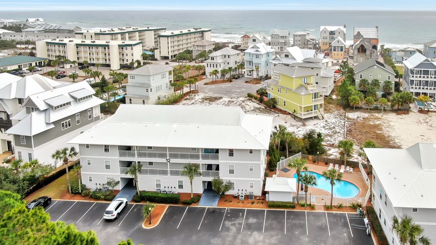 Welcome to the beach! You can hear the waves calling from your private balcony of this cozy 3 bedroom condo in Seagrove. Completely furnished and turn-key ready, you can use this condo as an investment, second home, or you can become a local and live here permanently. Beachside Villas is tucked away close to the beach offering pristine privacy, two swimming pools, tennis courts, shuffle board, a beautiful lake for kayaking, and a boardwalk to the beach access. Rentals numbers for 2019 were $42,615. For the past 7 years, the ROI average has been $38,000. Virtual tour available upon request.