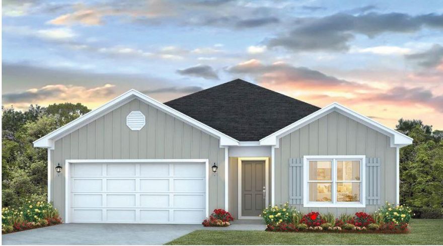 NEW CONSTRUCTION in Shoal River Landing Ph 2. with a community pool & cabana. This Cali model, one of our most popular models has a fabulous open design for relaxed living. 4 beds, 2 baths, covered patio, 2 car garage & the 'Smart Home Connect' System has a variety of convenient Smart Hm. Devices. Well-designed kitchen features stainless appliances, gorgeous granite, smooth-top range, built in microwave, quiet dishwasher, corner pantry, island bar, Eye catching wood look flooring & PLUSH carpet in the bedrooms. Bedroom 1 & adjoining bath has a lg. walk-in closet, double granite vanity sinks & lg. shower & extra storage. STYLISH curb appeal. Easy drive to the airport, military base, beaches at Ft. Walton, Destin & minutes from the popular 'Blackstone Golf Course'.