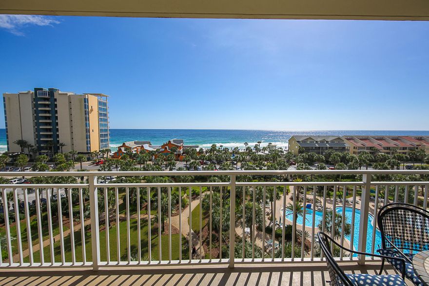 Make yourself happy and relaxed in this newly updated 6th floor unit! Amenities include 2 pools, one lagoon style and one seasonally heated pool on the beach, deeded beach access, a 42 seat movie theater, and a food and drink cabana that offers seasonal service to both pools and the beach. Inside the unit has had some updates: new stainless steel appliances (2015) a new AC condenser (2016), and new soundproof backed ceramic tile. This unit also offers walk-in closet in master and a full size washer and dryer. Sterling Shores Shores is located on the east end of Destin just west of Henderson State Park. A short walk away you can enjoy seafood at a local favorite ''The Back Porch'', and fun times at ''The Track'' and ''Big Kahunas Water Park''.