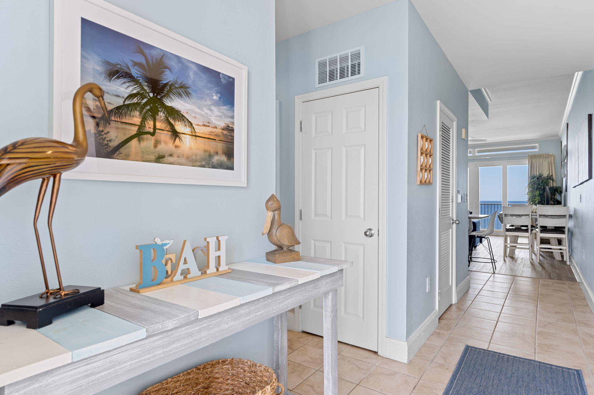 Experience coastal living at its finest in this stunning penthouse-level condo at Laketown Wharf Resort in Panama City Beach. This spacious 2-bedroom, 2-bath residence also features a bunk room, comfortably accommodating over eight guests, perfect for family getaways or vacation rental potential. Enjoy breathtaking Gulf views from both the living room and master suite, along with stylish and durable laminate and tile flooring throughout. The kitchen is equipped with sleek stainless steel appliances, ideal for entertaining or everyday living. Located just steps from the world's most beautiful white-sand beaches, shopping, dining, and entertainment, Laketown Wharf offers an unbeatable beachside lifestyle. Resort amenities include five uniquely designed pools, a kids' Funscape playground--> the Splash Bar & Grill, a Gulf-view fitness center, covered garage parking, and convenient beach access. The property also boasts a 52,000-square-foot lakefront boardwalk with market shops, as well as a nightly fountain and light show. Whether you're looking for a personal retreat or an investment opportunity, this penthouse delivers location, luxury, and lifestyle all in one.
