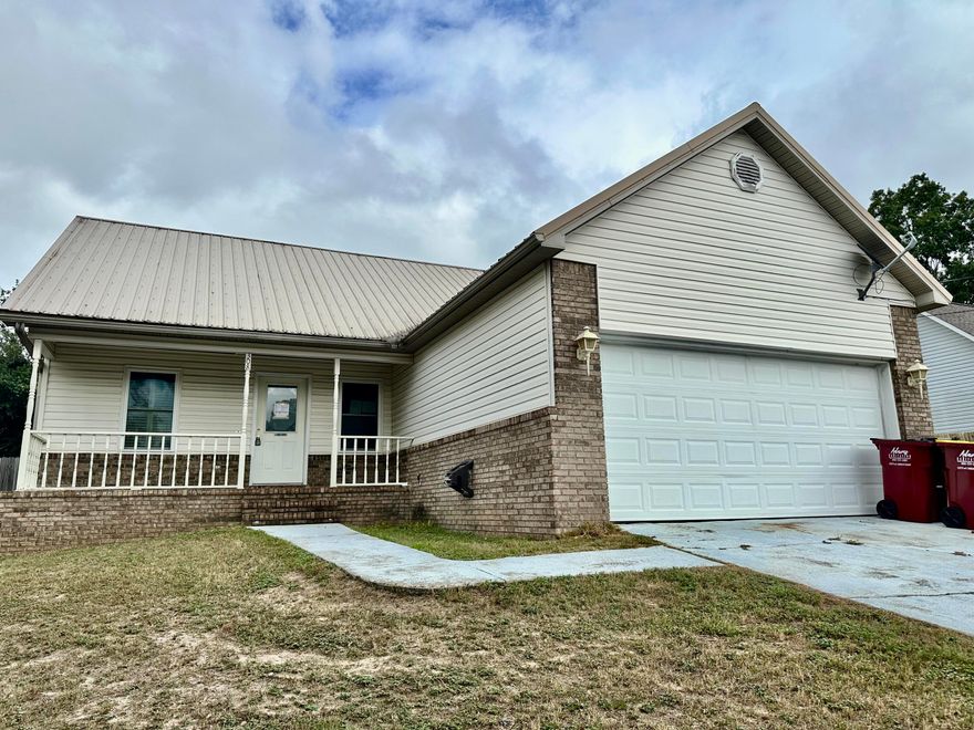 Located on the South End of Crestview, this home offers the perfect setting for Country Living within City Limits! This 2 Story floorplan has the Primary Bedroom located on the 1st floor with 2 nice sized bedrooms located upstairs. Downstairs features and open floor plan, Cathedral Ceilings and a fireplace featured in the Living Area. The Double Garage has plenty of room for vehicles and Storage! The HUGE Backyard is fenced and ready for Summer BBQ's!  Bonus - this home is located at the end of a cul-de-sac!