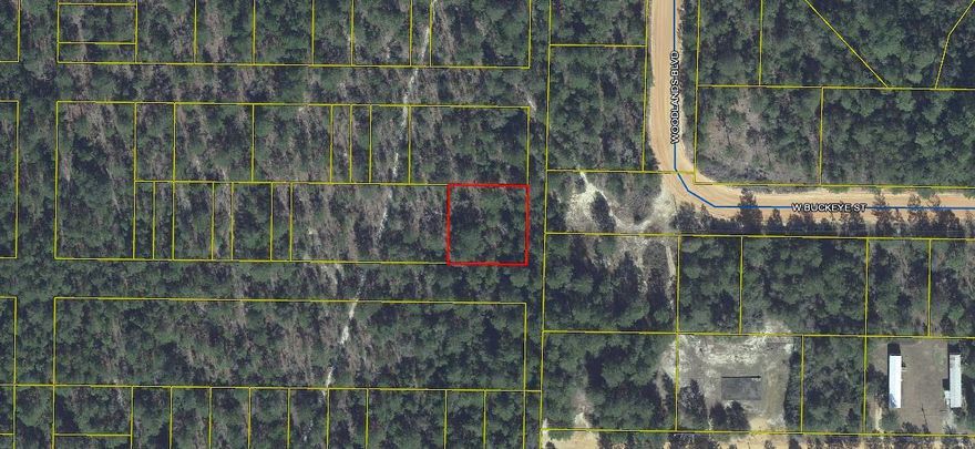 Wooded lot, manufactured homes are allowed in this area. Buyer must verify all measurements.