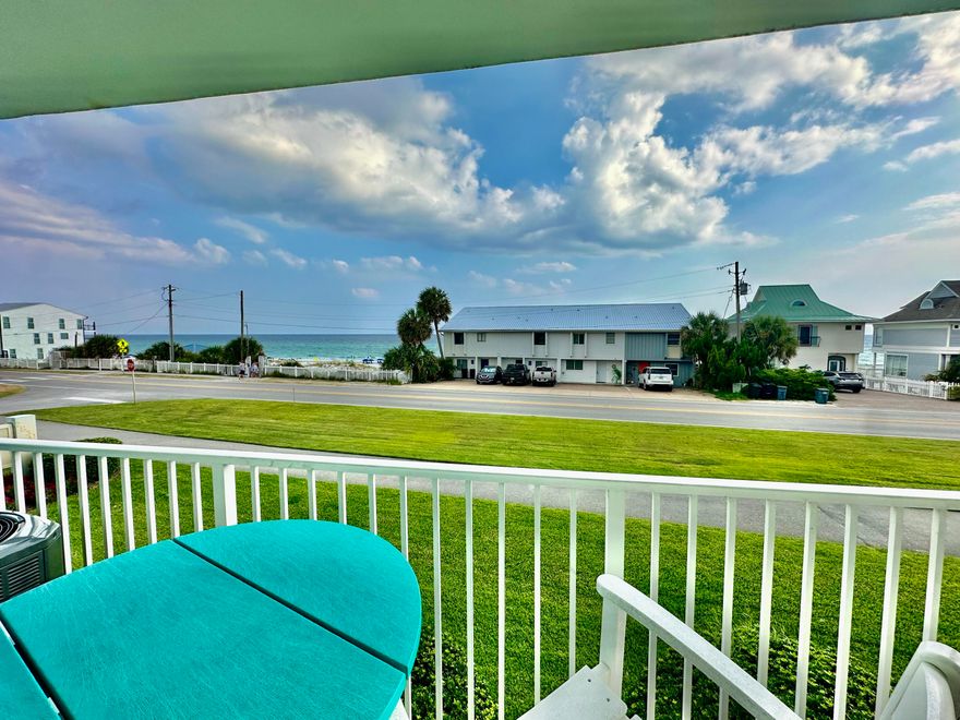Rare opportunity to buy a beautifully remodeled Gulfview 1 unit with excellent views of the gulf! This unit has been very popular and has many return guests each year. (Reviews can be found on VRBO) Gulfview 1 is a small 18 unit cement/block construction building, with private beach across the street from the complex. Private pool and grilling area available for all guests. The unit is fully remodeled with stainless  appliances, granite countertops, a custom tile shower, and is sold furnished with a King bed and leather living room furniture.