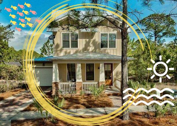 Come view this gorgeous 30A Lakefront home in the gated community of Forest Lakes...... this home sits on an excellent lakefront lot and features an open floor plan with a first-floor master bedroom, hardwood floors, 9 foot ceilings, 8 foot doors, oversized molding and on the second floor there is a 2nd  master suite plus two additional bedrooms (includes a bunkroom), this inviting home has ample room for the whole family and makes for a fantastic vacation home or primary residence. Enjoy the amenities, the lake which boasts catch and release fishing, Olympic style pool with covered picnic area for grilling, walking trails through nature preserve/lake area and playground for kids. Come Enjoy the casual lifestyle of 30A the BEACH, the FOREST & the LAKES.
