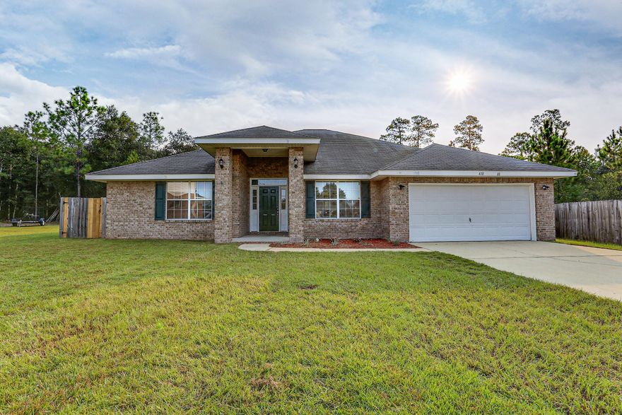 This 4-bedroom, 3-bathroom home has a 2-car garage--giving you 2,400 sq. ft. of spacious elegance, beautiful vinyl floors throughout, flex room, formal dining and a spacious kitchen. Imagine cuddling up to a cozy fireplace with a good book. The master bedroom has not only one master baths but two! This home sits on .65 acre lot with fenced in backyard perfect spot for a future pool and bbq parties.