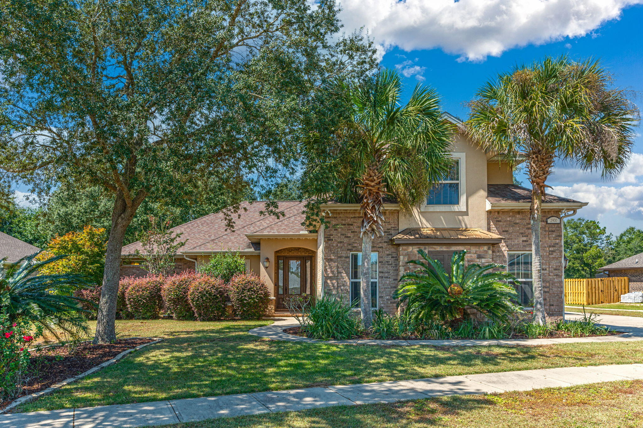 Gorgeous custom built home by Alan Paul Construction. Chefs kitchen with wall oven. Beautiful Wooden Range Hood. 8 Ft doors. Marble Tubs and shower enclosures. Covered Back Porch. Large Back Yard.Located in the south Crestview gated community of Chanan Estates. Back on the market a few days before closing buyer decided they wanted to live in Nicveille instead. Survey is complete, appraisal was complete, clean home inspection, clean septic inspection. Sellers had moved out to accommodate buyers closing. Ready to make this home yours.