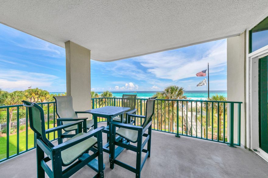 Newly Renovated Master Bath!!!  Owner financing 35% down 6.5% interest.  Sit back and watch the panoramic Gulf views from this spacious 3 Bedroom 3 bath condo directly on the beach. Designer renovated and Sold fully furnished.  (Some wall art does not convey). This unit has grossed $110,000 a year in rental income. You can enjoy stunning Gulf views from the balcony, master bedroom and the kitchen, dining and living room areas. Freshly painted and new dining room furniture and lighting.  LVP flooring in all bedrooms. New HVAC 12/2022. Enjoy the casual lagoon pool, hot tub and BBQ grills, just steps from your private beach access to 200 'of private white sand beach.  Gated Community with assigned parking. Owner Pet friendly. Milestone Inspection and SIRS completed.