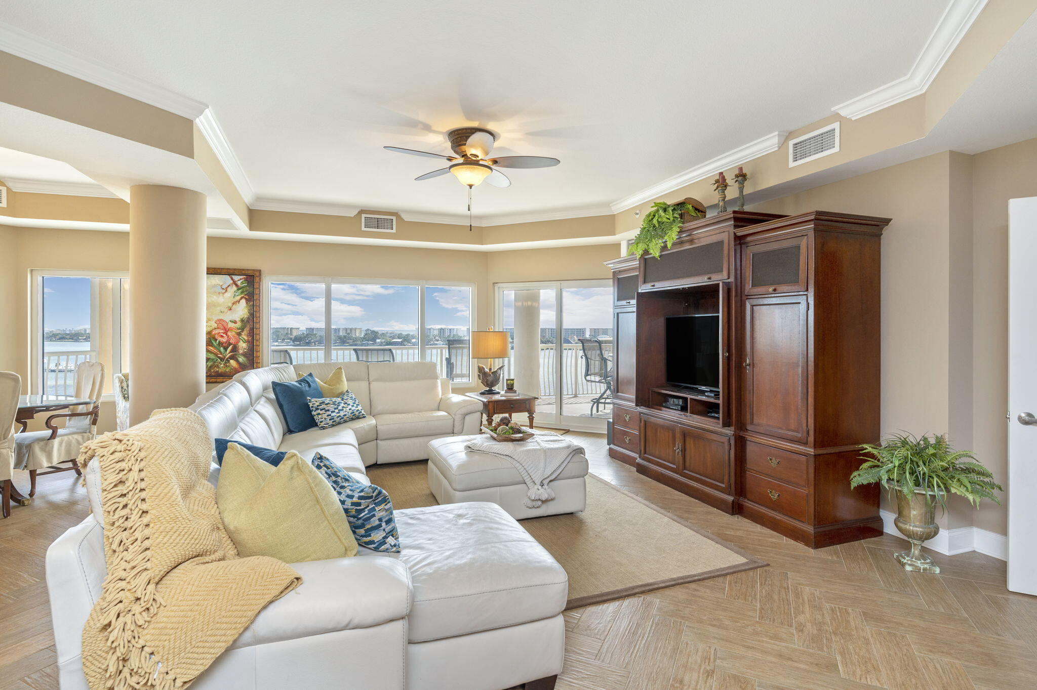 BOAT SLIP INCLUDED WITH NEW LIFT! Experience luxury living in this spectacular waterfront condo in the sought after Persidio Yacht Club in Fort Walton Beach! The complex offers high end amenities including a large pool and hot tub, media room, and large gym overlooking the water. What makes this unit special is that it comes equipped with two deeded parking spaces that are located in an enclosed garage as well as a deeded boat slip with a lift that is already included!If you are looking for an amazing primary or secondary residence to call home, then this is a must see! Persidio Yacht Club offers a luxury escape while being very close to all the amenities Fort Walton Beach has to offer. This unit is being sold fully furnished.