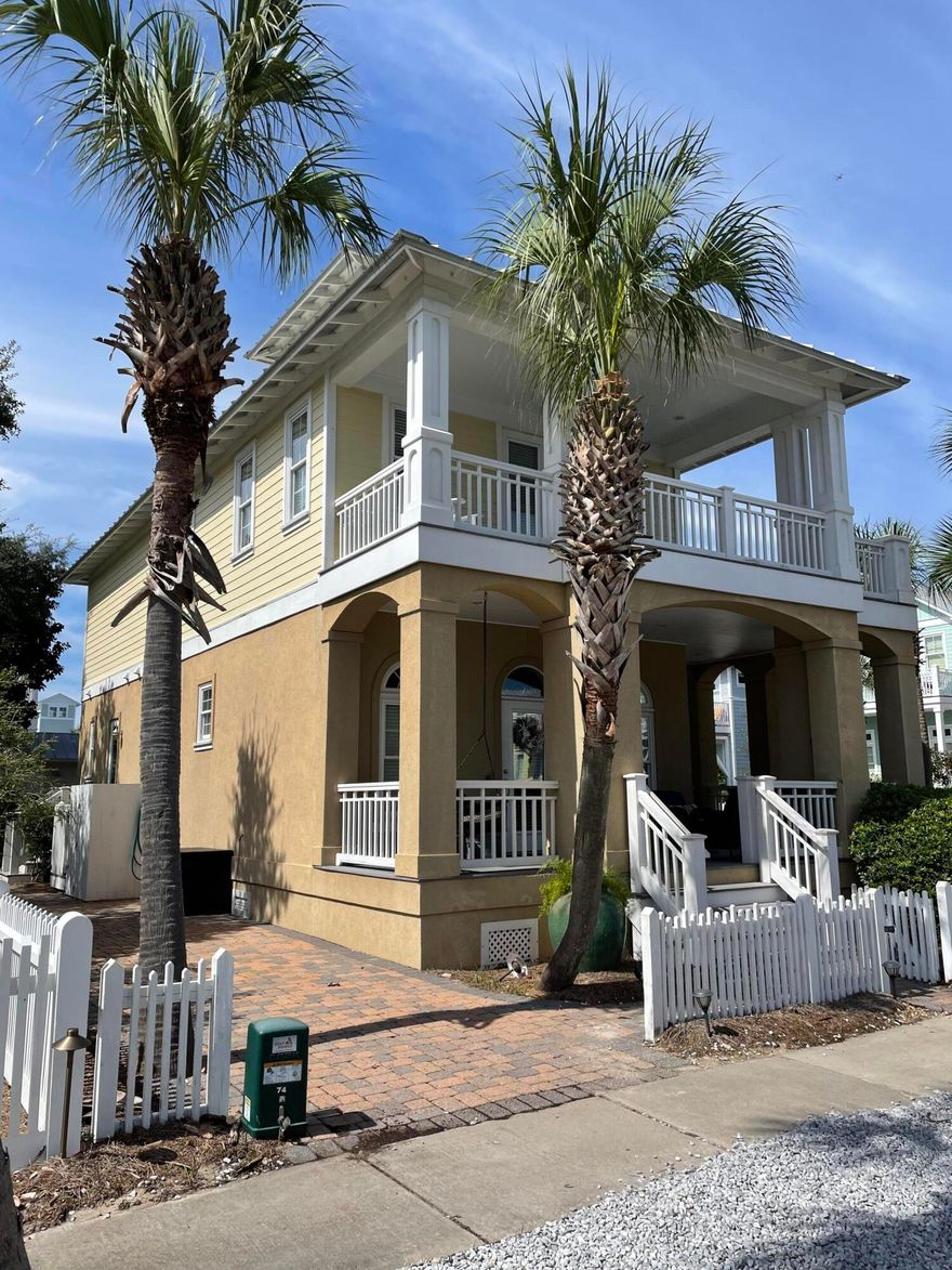 The name of this house is perfectly suited ' Family Tides.'  This home was designed for an active family with diverse interests. It has three bedrooms, a four-bunk room,and a tower for addition sleeping space. The dining/living/kitchen area is large enough for everyone to hang out, relax, play games, eat, etc. There is a fireplace in the living room and the space opens onto a large wraparound porch on the first floor. One of the many great features of this home is the master bedroom with added seated space,  large bathroom and private wraparound porch. The Sandyshore walkover is close by for easy access to the beach. Bellview Park, pool, tennis courts, and basketball court are just down the street. This house is unique in that it has two driveways as well as a shed to house a golf cart.