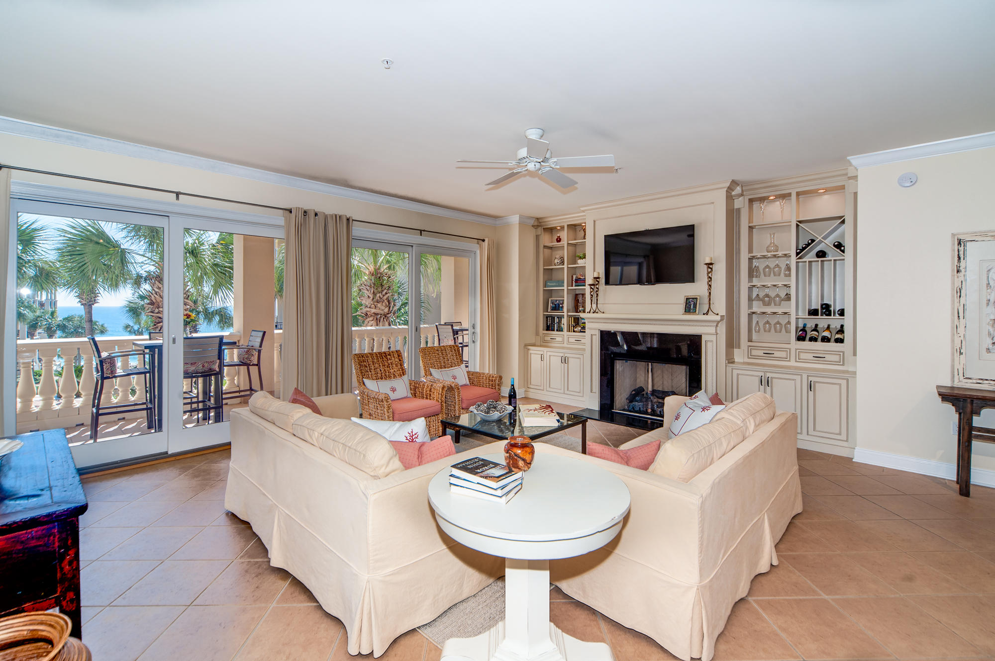 Best Buy on 30A in a Luxury Condominium with over 2600 sq ft! Views of the Gulf, piazza, fountain and pool from the kitchen, living and master bedroom enliven the senses. This immaculate fully furnished, 3 bedroom 3.5 bath is a highly desirable end unit and is move in ready. The owners are offering this upgraded condominium pure second home with no rentals. The well-conceived design boasts 2,611 square feet of living space with hard surface flooring throughout. The lifestyle is all about family, entertaining and effortless beach living on 365 feet of beach. Bella Vita in Blue Mountain Beach boasts 6 acres and is situated on the highest point on the US Gulf Rim offering dramatic views. This floor plan is love for being the westernmost end residence in the B building and the oversized 355 sq. ft. balcony with concrete balustrades provides privacy while allowing piazza vistas and gulf views! Over $75,000 in upgrades including the fireplace with built ins and more. Cook and look at the gulf! The gourmet kitchen designed by Linn's Prestige Kitchens features top of the line appliances including Dacor five burner gas cook top and two built in Dacor self-cleaning convection wall ovens, plus Sub Zero refrigeration matching the custom wood cabinets. The Seller added an icemaker, Dacor under-counter wine fridge, and a large chef's pantry in the hall. The large kitchen effortlessly marries the spacious dining and living room providing plenty of room for gathering with family and friends. The Seller added oil rubbed French oak wood flooring in all the bedrooms complimenting the Italian porcelain tile. In addition the Seller added beautiful granite surround fireplace and elegant built-ins in the spacious living room as part of the $75,000 in upgrades. Wake up to azure gulf views! The master bedroom suite enjoys the ultimate in privacy with a niche separating the entry from the living room. Light floods the master bedroom as it enjoys wide doors to the terrace and additional west facing windows. The designer bath boasts separate shower, private water closet with a window, dual vanities and large whirlpool tub. Each of the guest bedrooms features a private en suite bathroom and beautiful hardwood floors. There is spacious storage inside and out and the underground garage parking is excellent. There are 108 parking spaces at Bella Vita. B201 is located in the center building offering privacy and easy access to the elegant Great Hall with library and kitchen. You are steps away from the elevator and the Fitness Center is well equipped to encourage work out enthusiasts to stay fit while at the beach. The gym is getting an $80,000 remodel! Bella Vita is pristine and looks and feels brand new with new porcelain tile throughout all corridors and balconies as well as maintenance including exterior paint. Jump into the heated pool for year around enjoyment! Whether you wish to lounge by the pool, relax at the beach, or bike along 30A, discover coastal towns then retreat to B201 your home on 30A! Stunning coastal elegance awaits you! We invite you to make an appointment to see B201 and begin to live the Beautiful Life at Bella Vita!
All utilities except electricity covered under association fees. Cost to Own Available Upon Request.
