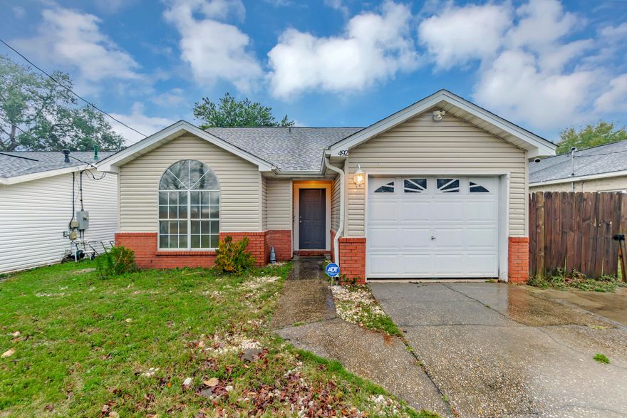 **Assumable Mortgage!** Welcome to this beautiful home, ideally located in a peaceful cul-de-sac just 1.5 miles from Hurlburt Field--perfect for those seeking a short, stress-free commute to the base. This home offers the perfect blend of comfort, style, and convenience, making it an excellent choice for military members, families, or anyone looking to live in this sought-after area. Plus, with NO HOA, you can enjoy more freedom and flexibility in your living space! As you step inside, you'll be immediately impressed by the open-concept design and soaring high ceilings that create an expansive, airy feel throughout. The spacious living room, with its inviting fireplace, provides the perfect spot to relax after a busy day, while the large windows bathe the space in natural light.

The modern kitchen is a chef's dream, featuring sleek stainless steel appliances, ample cabinetry, and plenty of counter space for meal prep and entertaining. New carpeting in the bedrooms and laminate flooring in the common areas make maintenance a breeze while adding a contemporary touch to the home.

The spacious backyard is fully fenced for privacy, creating an ideal space for outdoor entertaining or simply enjoying a quiet evening under the stars. The patio area is perfect for grilling, dining, or relaxing with friends and family, while the irrigation system ensures your yard stays lush and green year-round.

This home offers the ideal location for anyone wanting to be close to Hurlburt Field, with a short, easy commute and the added bonus of being tucked away in a tranquil neighborhood with no HOAgiving you more freedom without the restrictions that often come with community rules. Whether you're looking for a place to call home or an investment property, this property offers unbeatable value in a prime location!

*Currently not considering subject-to/creative financing arrangements*