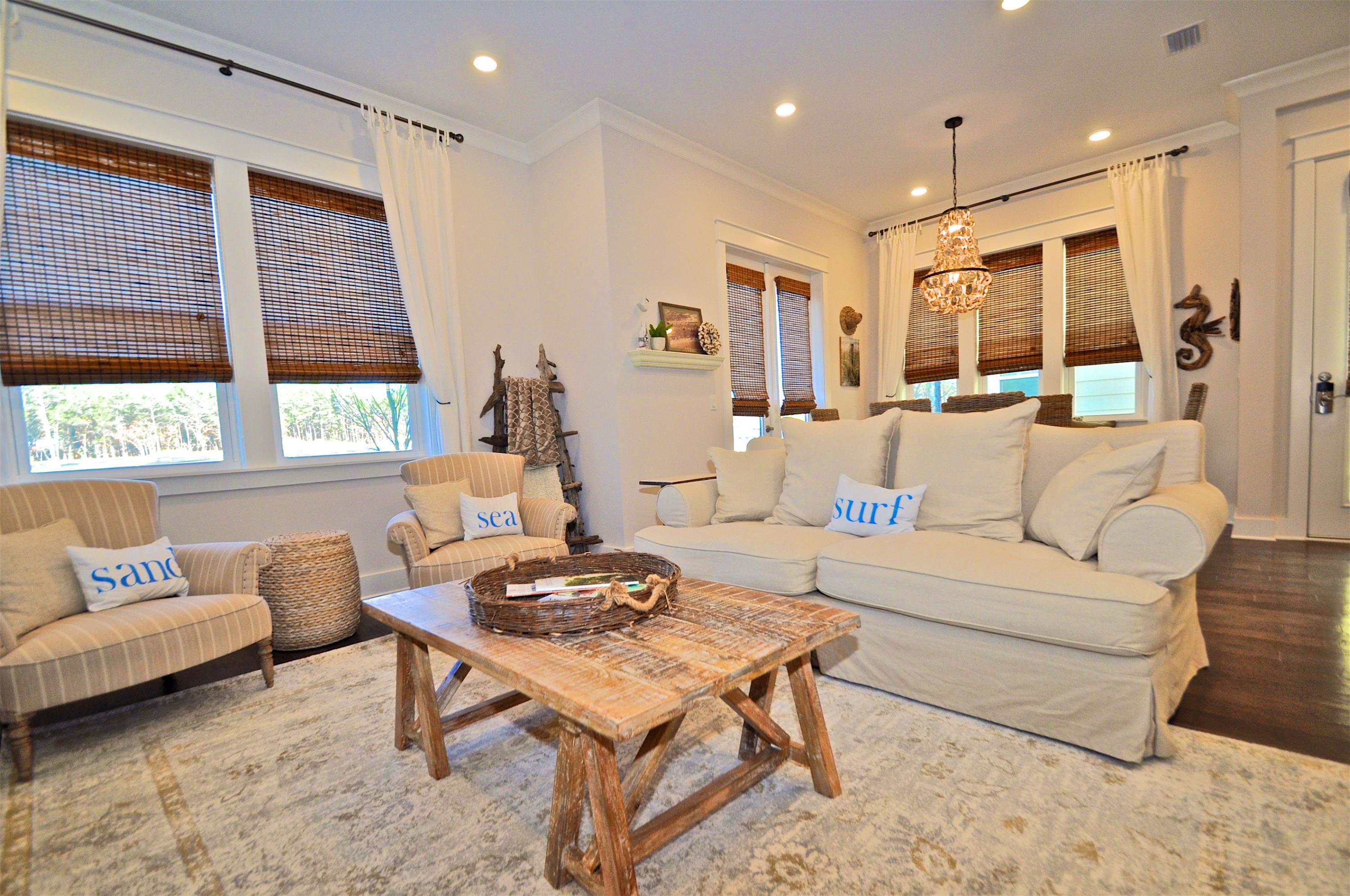 Seller offering up to $7500 in buyer closing costs. FULLY FURNISHED!''Sea La Vie'' awaits you at Prominence, 30A's newest development. This 3 bedroom, 2.5 bath Cozumel unit is tastefully decorated with soothing colors and comfortable and cozy furnishings. It's just the place to relax and unwind here on the Emerald Coast! The kitchen is a cooks dream with a gas cook top, and an over-sized fridge; you will have all you need to prepare meals and entertain just the way you do for family and friends at home. The dining area has seating for 6, and 4 extra places at the bar. The open living and dining areas have 10' ceilings and plenty of windows for a bright and spacious feel. The Master suite offers a king-size bed. The second bedroom has a queen, while the third is a bunk room featuring 2 sets of twin-over-twin bunk beds.
Sea La Vie" has easy access to the pool, and is just a short shuttle or bike ride to the nearby scenic dunes and unspoiled beauty of nearby Deer Lake State Park and beach access. The town of Prominence is a 30A hotspot, and offers a number of amenities that are certain make this vacation one of fun, fitness and relaxation, including a 5,000 sq. ft. pool with cabanas surrounding the poolside, and a fitness center. The Hub offers something for folks of all ages and tastes, from tacos and tequila, to wings, burgers and shakes, a stop here is quick, tasty and convenient, and comes with a side of entertainment at the outdoor amphitheater. It's a great place to catch a concert, sporting event, or a movie on the lawn. Book now, and be one of the first to join the others who can't stop raving about Prominence!