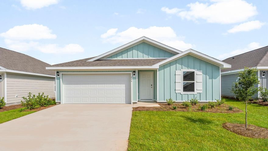 Welcome to 224 W Gray Owl Drive at Owl's Head Farms in Freeport Florida. This home is ready for move in and has two spacious bedrooms off the front entry. Continuing through the entry hall, a third bedroom, ideal for a home office or flex space, is located on the adjacent hall that hosts the washer and dryer hookups next to the two-car garage--a practical touch for everyday living. The EVP flooring throughout the common areas allows for a seamless transition through the living area. The home truly shines as you step into the open concept living area. The kitchen stands out with granite countertops, pantry, a sleek stainless steel appliance package, and a central kitchen island that offers plenty of prep space and seating area. The adjoining dining space is perfectly positioned for casual meals or entertaining, while the living room is bright and inviting, with views of the backyard through large windows. Nestled in the back of the home is the primary bedroom which is spacious and features a private ensuite bath with a double vanity, large shower, and a walk-in closet designed for optimal storage. The guest bedrooms feature ample closet space, carpet and share a well-appointed full bathroom with modern finishes and durable engineered vinyl plank flooring, perfect for family or guests.

Step outside to the back patio, where you can enjoy the serene surroundings of this growing community. For more information on the Freeport floor plan at Owl's Head Farms, contact a D.R. Horton Sales Representative today.