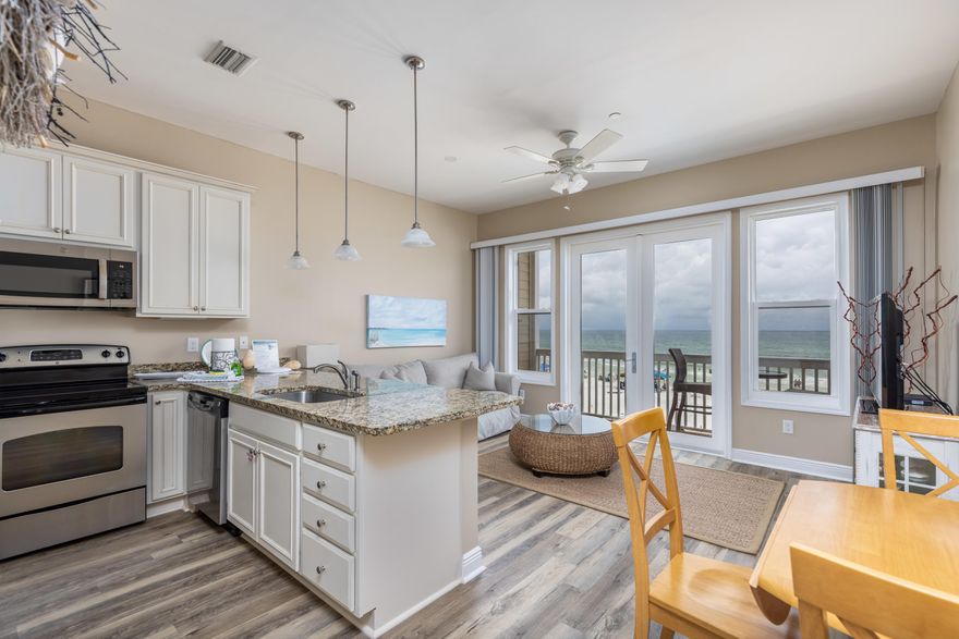 This unit is being sold completely furnished with 2021 washer/dryer in the unit. 10ft ceilings thru out. The large living area has spectacular views of the beach and the Gulf of Mexico. The Kitchen has granite countertops and stainless steel appliances. Built in Bunks make for extra sleeping in this unit and the view of the gulf cannot compare with any other. Large storage/owners lockout closer. This 1 bedroom, 1 bathroom condo is amongst the other 9 units with privately owned beach access and located in the quiet beach town of Seagrove Beach. Can sleep up to 4 people comfortably for a small group or family to come down and vacation! This condo is a great vacation rental income producing property and does not come on the market often!