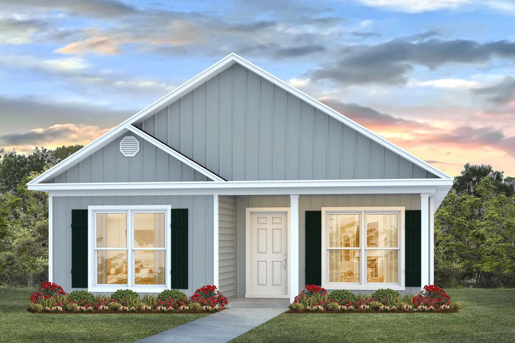 Now selling new construction homes in Owl's Head. This community is located in Freeport Florida. The Porter features three bedrooms with garage entry to the laundry room and kitchen. Interior features include EVP flooring, beautiful cabinetry in ivory, laminate countertops, a Smart Home package with DEAKO Smart Switch.  Owl's Head is convenient to restaurants, shopping, golf courses, a regional sports complex, the E.O. Wilson Biophilia Center, and several marinas. It is 36 Miles to Eglin Airforce Base, 37 Miles to Duke Field, and 23 miles to Sacred Heart Hospitals.***Not accepting investment offers at this time.