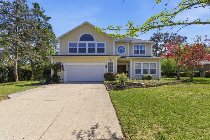 Experience the best of Emerald Coast living in this stunning 4BR/2.5BA contemporary home, perfectly situated on the 17th hole of the prestigious Shalimar Pointe Golf Club. This move-in-ready gem boasts major recent updates, including a new roof (2022), HVAC (2020), and water heater (2020). Inside, a light-filled open floor plan welcomes you with fresh paint and a new garage door.  In addition, there's new carpet in 2 bedrooms and the main entry stairs. The chef's kitchen is a true centerpiece, featuring a gas range, double ovens, new appliances, a new backsplash, and even a new sink--all accented by updated Italian and track lighting. Enjoy casual meals in the breakfast nook or host in the formal dining area. The spacious family room features a cozy gas fireplace (new logs 2019) and flows seamlessly toward your outdoor oasis.  Fire up the included natural gas grill and enjoy golf course views from your open deck. Located just a short stroll from the clubhouse and tennis courts, and conveniently close to local military base.