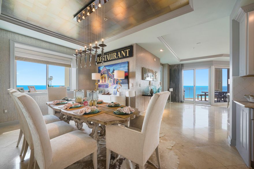 This exquisite 4br / 4ba East end Villa in Grand Dunes II boast 3,030 sq.ft  of living space and is turn key! It's being offered fully furnished with the exception of a few personal items. This Modern/Contemporary is absolutely stunning! It was designed with the help of one of the top design firms in the area and it shows! From the moment you step off of the semi-private elevator into your private foyer, you will immediately notice the beauty, care and diligence that went into the design of this incredible Villa.Everything in this unit is top of the line, with no expense spared. All of the furnishings, accessories, window treatments, bedding and artwork are all coordinated for each individual room. Features of this beautiful Villa include: 8' interior doors leading to the Master and Gulf front guest bedroom, 9.5' ceilings throughout, 85" HD TV in the living area with "Sonos" surround sound, Gorgeous artwork, custom light fixtures and chandeliers, custom one of a kind draperies coordinated for each individual room, 150 bottle "Euro Cave" wine cooler in laundry area, wallpaper accents, custom bedding, draperies and flooring in all bedrooms, travertine floors in foyer, living area, dining room, kitchens & baths and custom area rugs. 

This Villa also features: a large, open kitchen with gorgeous direct gulf front views. Features of the kitchen include a "Premium" stainless steel appliance package with 5 burner natural gas cooktop, custom granite countertops and bar, icemaker and double ovens, along with custom painted cabinetry & hardware. The Master bedroom offers "His & Hers" Walk in closets, a seating area, custom flooring, gorgeous furnishings & accessories, and direct gulf front views. The Master Bath has been totally renovated and includes a soaking tub with chandelier & artic ledge tile surround, separate dual head shower, custom flooring, custom vanities with soft close drawers, custom "Vitra" porcelain sinks and a separate water closet. 

The large Gulf front balcony of this Villa has over 350 sq.ft of space, along with beautiful outdoor furnishings, a built-in natural gas grill and all protected by "Hurricane Shutters."

Grand Dunes offers: "Super Quiet Interiors", 24 hour security, gated entry, lush landscaping, 3 levels of gated underground parking for owners, grand lobby, semi-private elevators leading into your private foyer, private heated pool & hot tub, Owner's Lounge with Gulf front Fitness Room, Over-flow suites for guests, 200' of deeded beach, serene streams, majestic waterfall and a Lagoon Style Gulf front pool area with Hot Tub shared by both buildings and Beach Service.

Grand Dunes is the Emerald Coast's Most Desired Rental Restricted Beachfront Development!

Call us today to schedule your private viewing of this gorgeous Villa!
