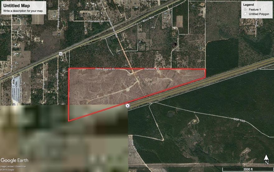Lots of road frontage on Outlook and visible for marketing on I-10. Level. Bring your subdivision or re-zoning plans!' Seller will divide. Harold are just across the County Line from Okaloosa at Holt.