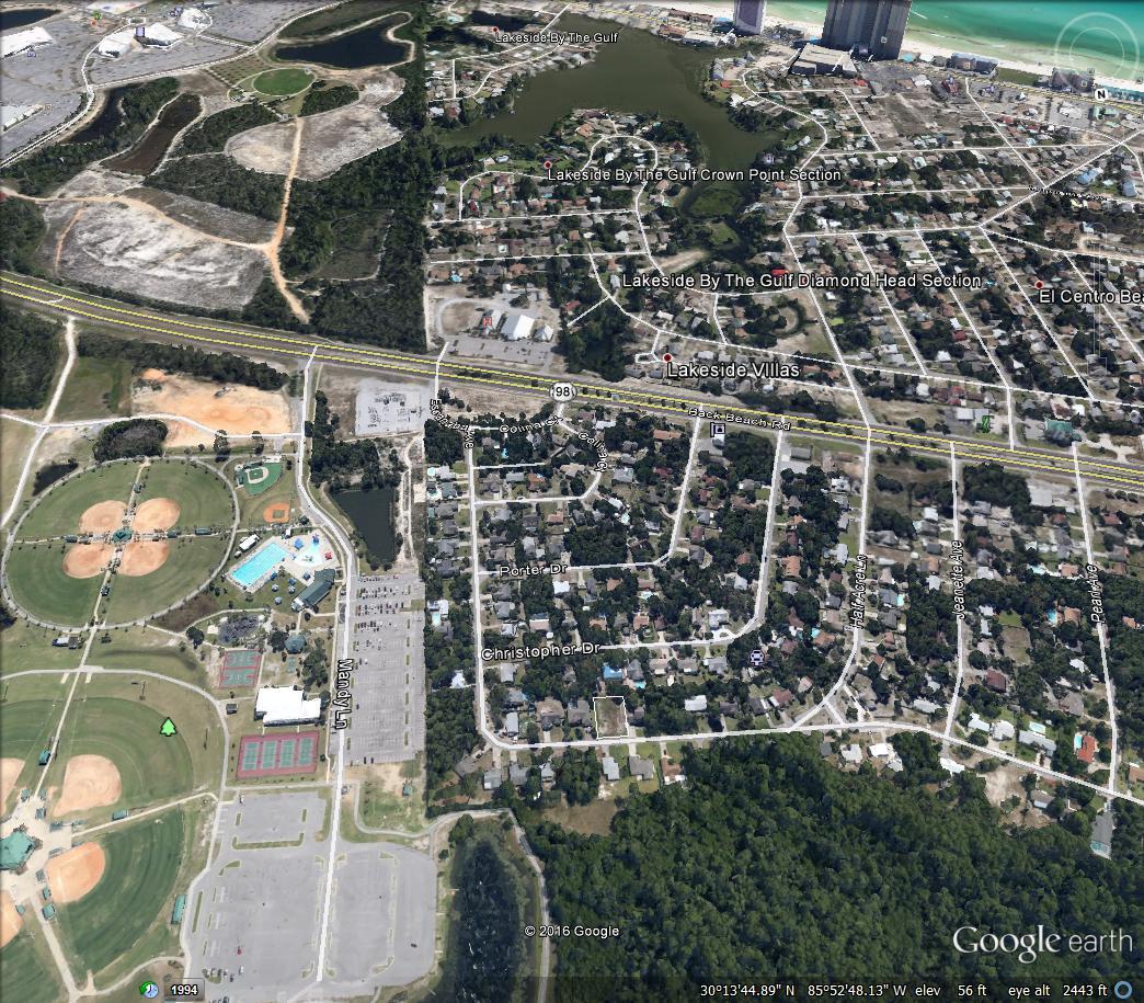 Great Lot and has already been cleared! Close to Pier Park and Frank Brown Park.